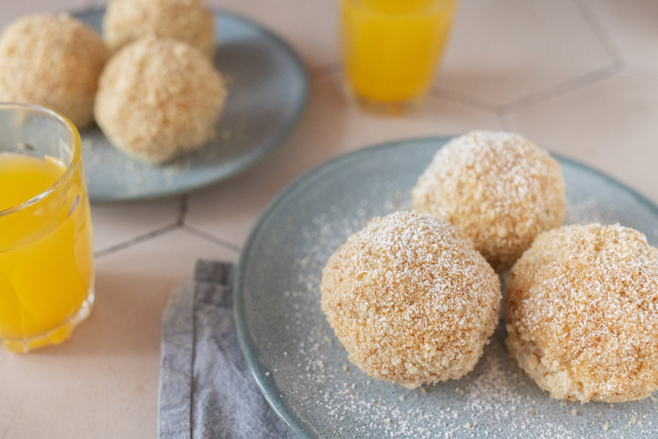 apricots dumplings getting served