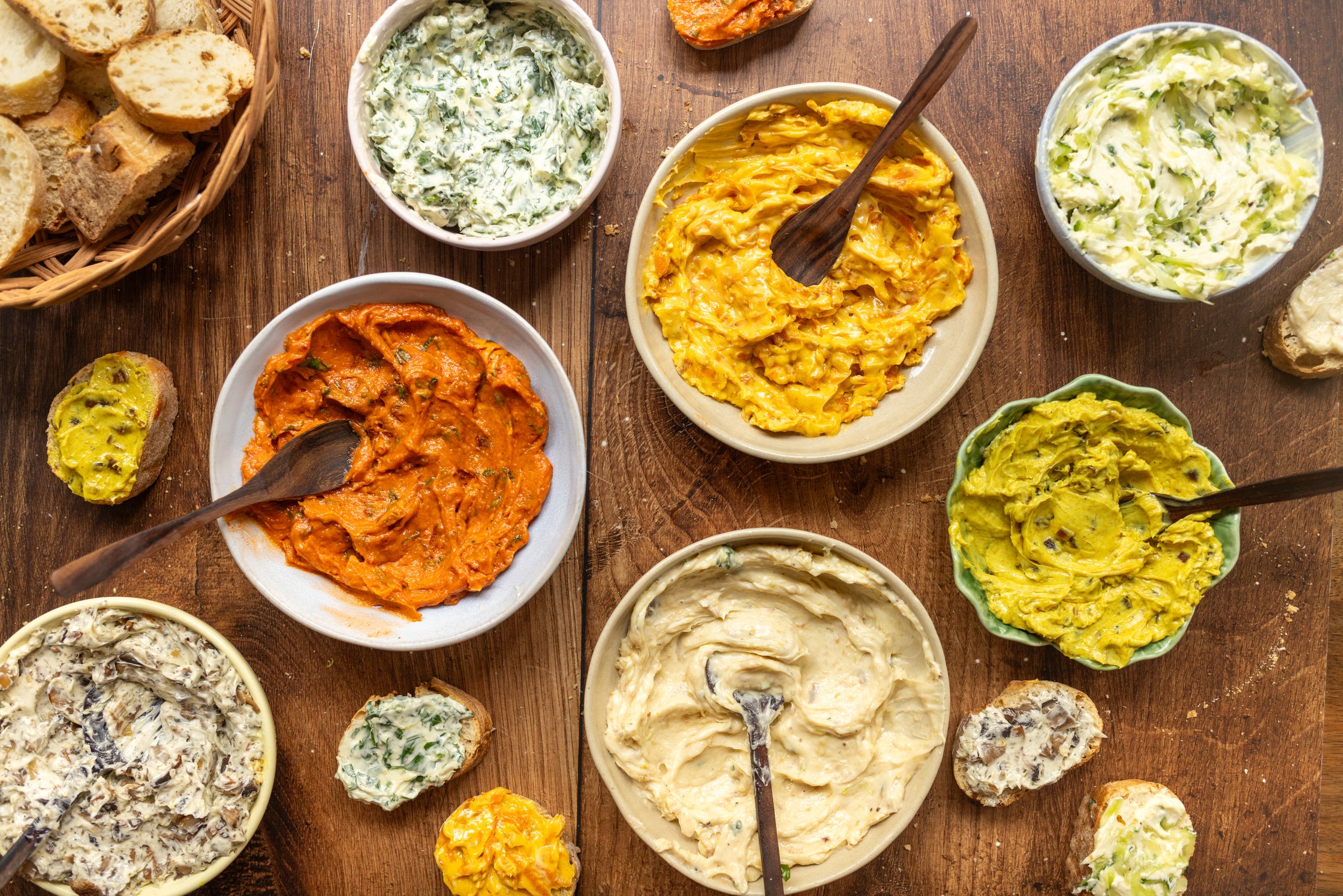 7 Ideas for Vegan Compound Butter on the table