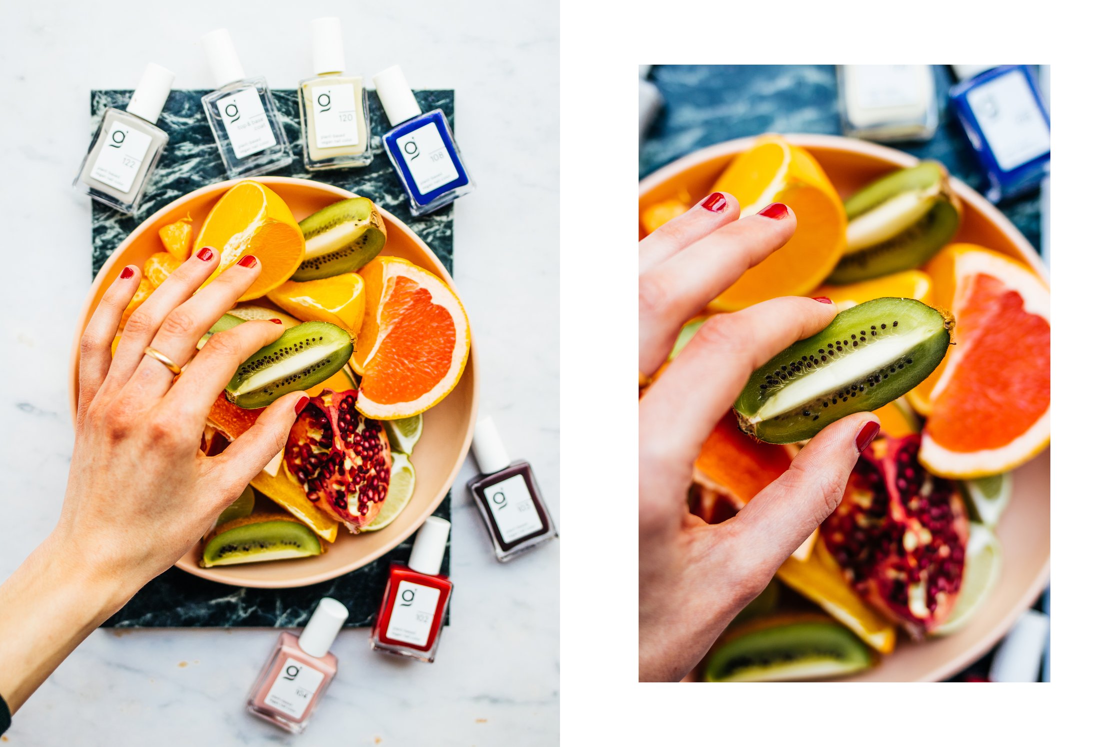 nail polish and fruits