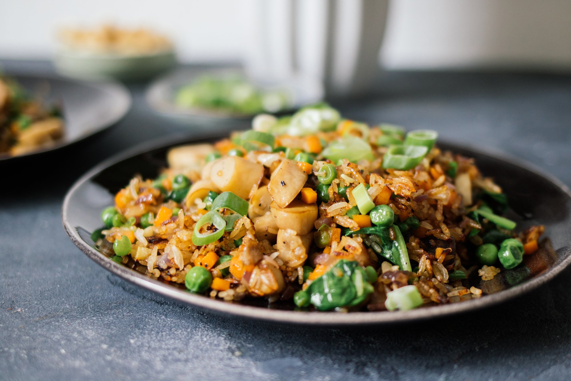 closeup of fried rice