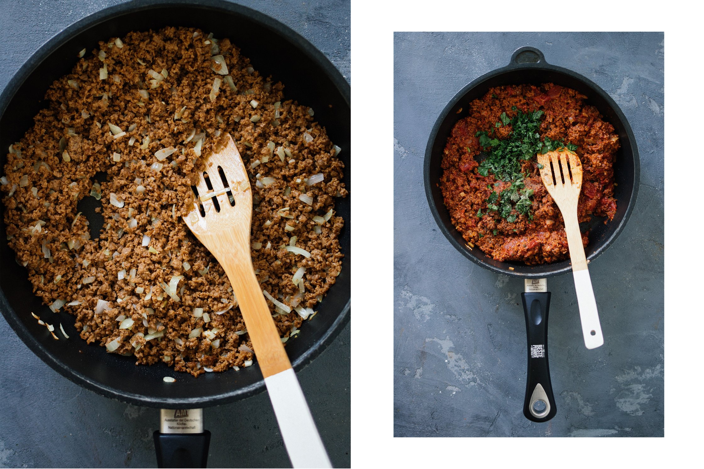 vegan filling in a pan