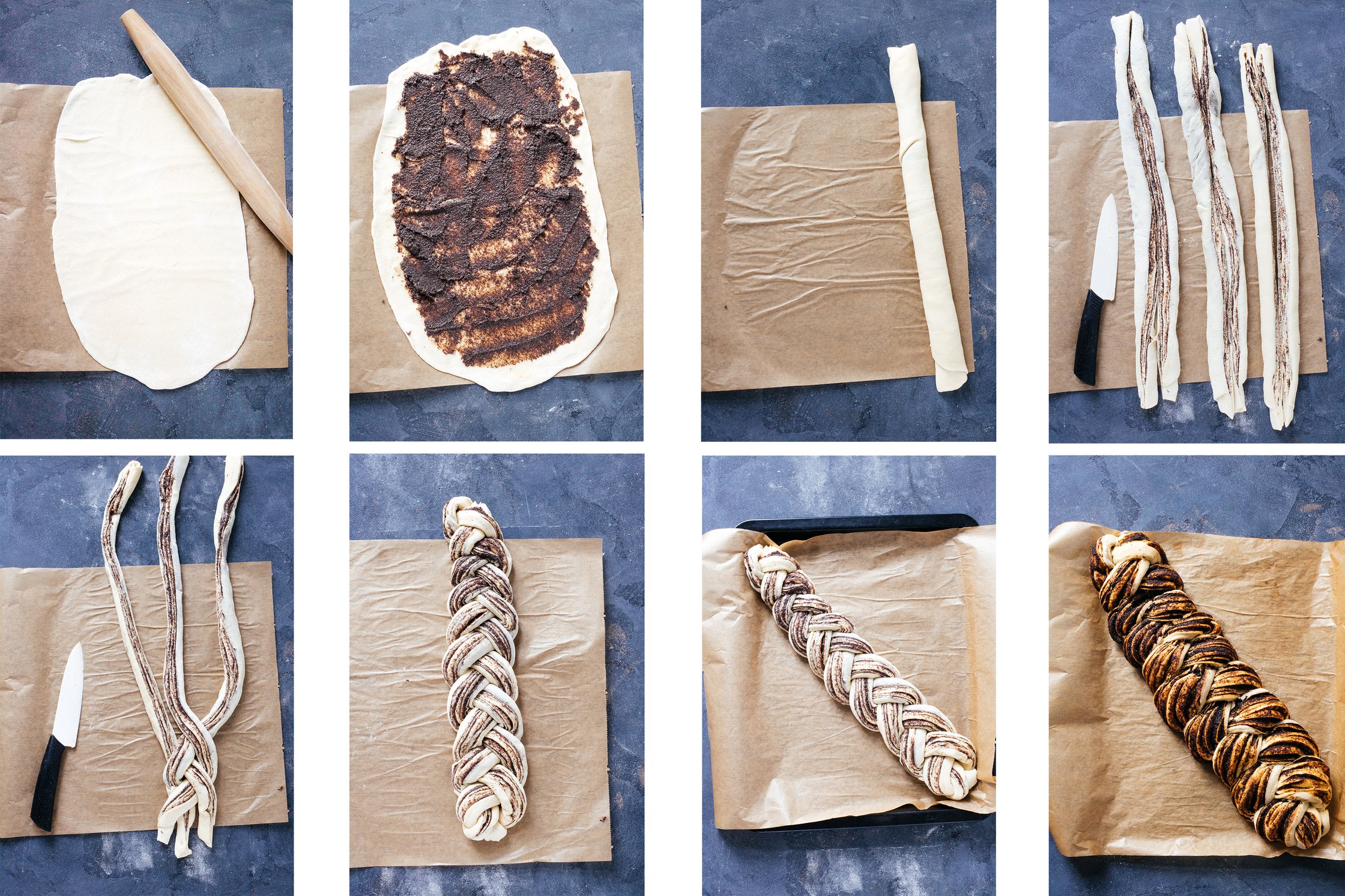 braiding the vegan yeast loaf