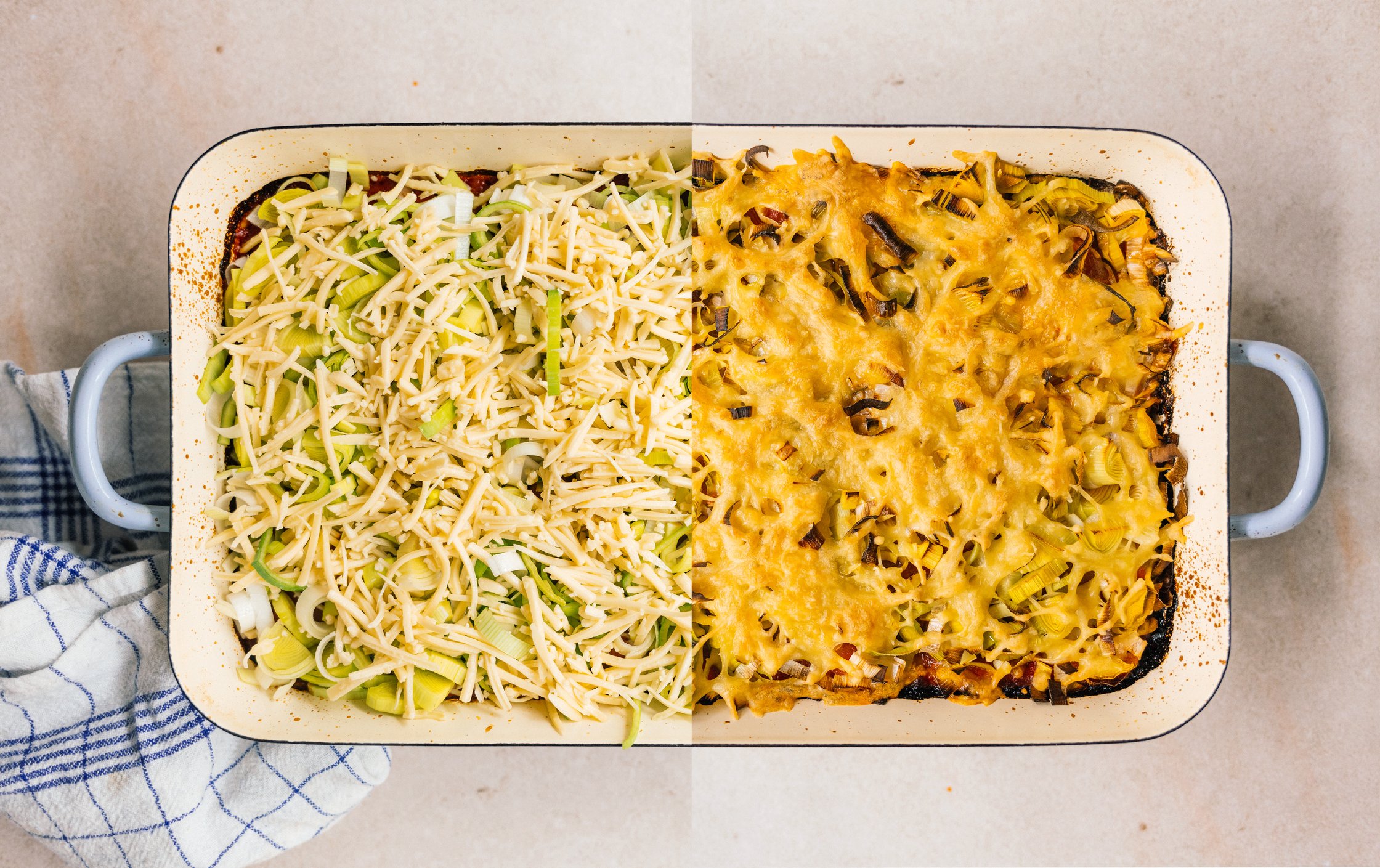 vegane cannelloni vor und nach dem backen