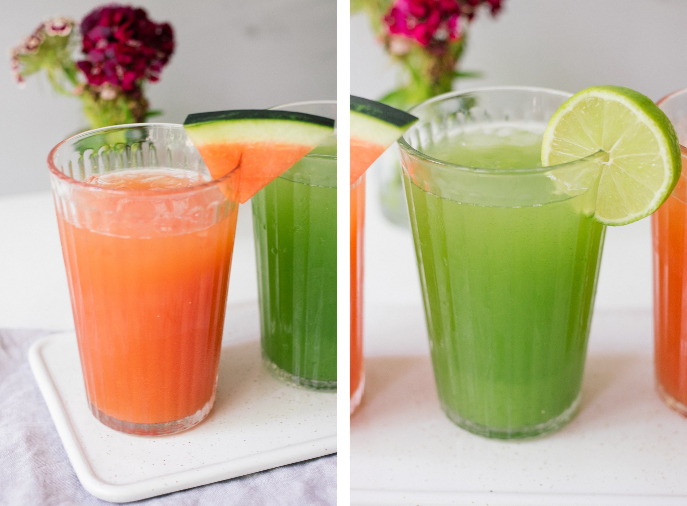 closeup of vegan agua fresca