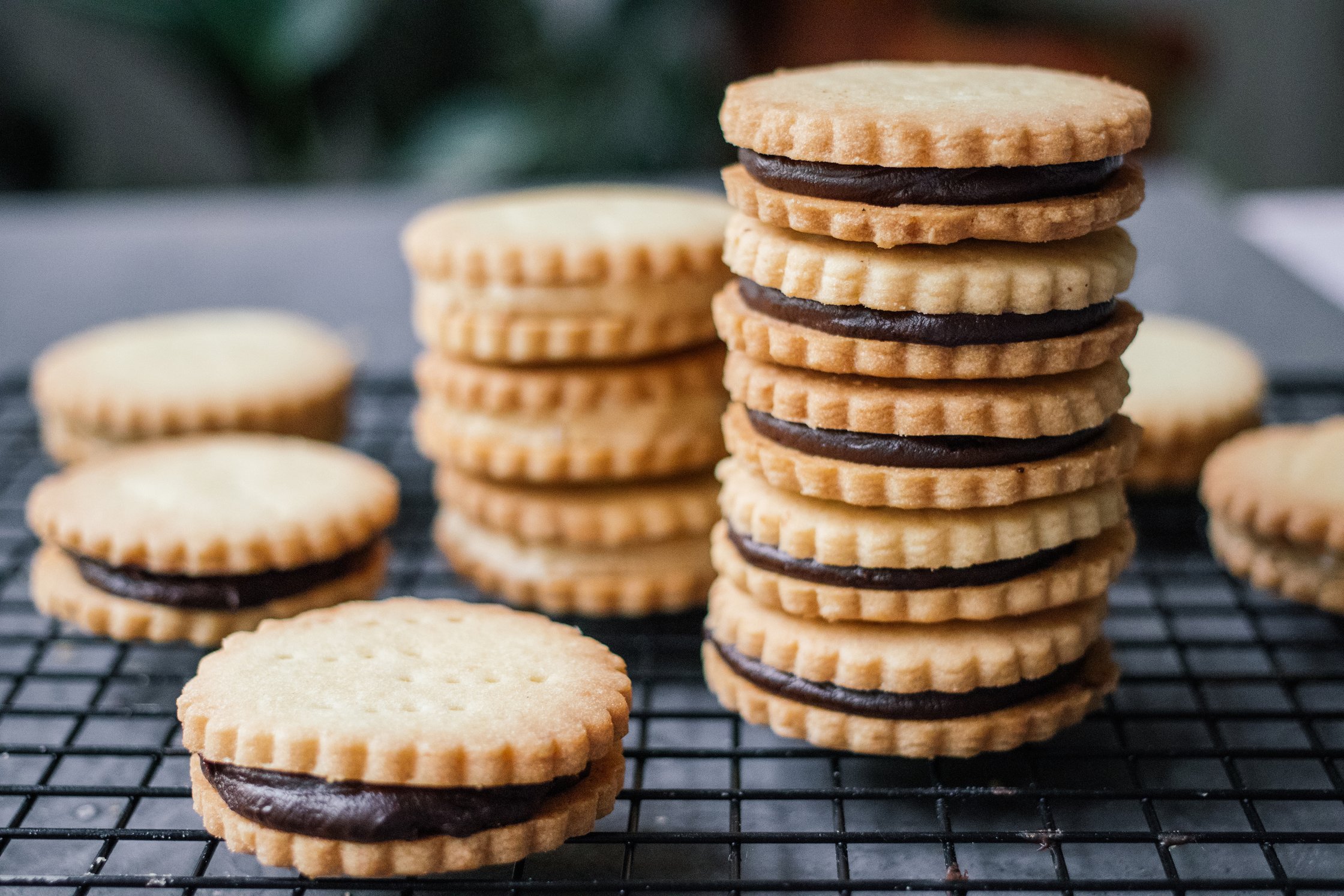 vegane doppelkekse mit schokoladencreme
