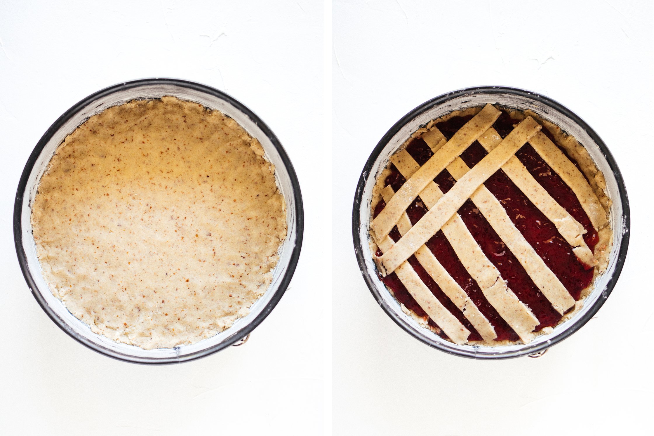 Teig und Füllung einer veganen Linzer Torte