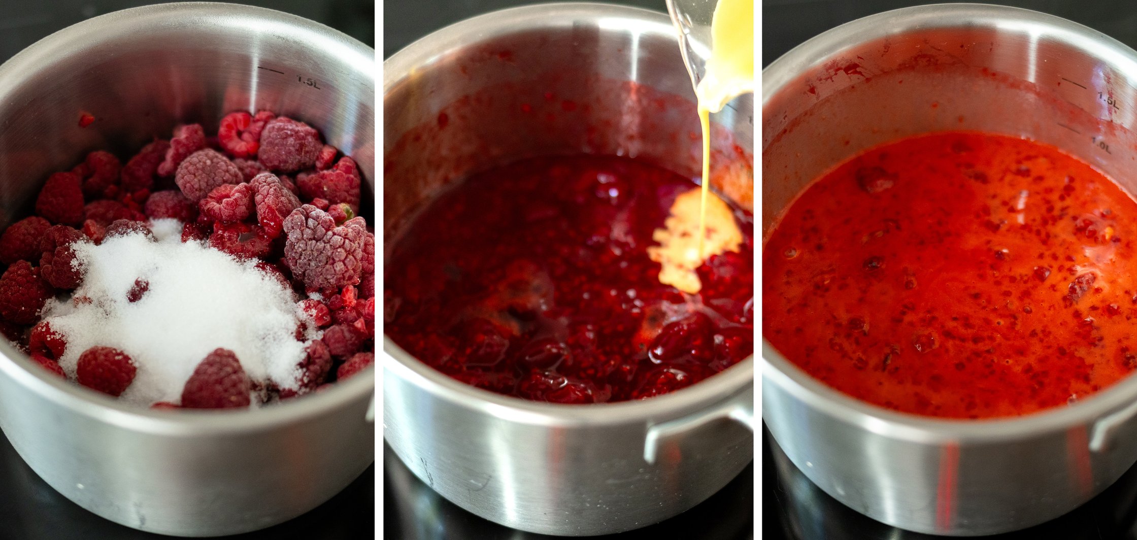 boiling the raspberry layer