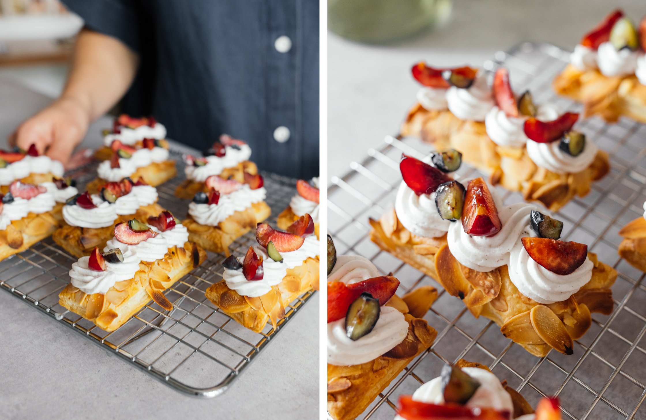 vegane Kirschhäppchen aus Blätterteig