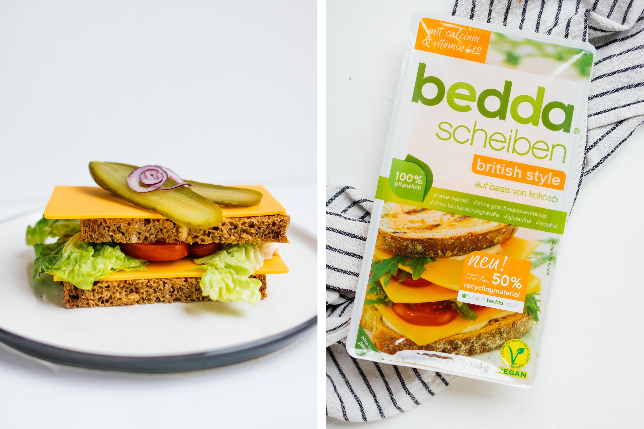 veganer bedda Käse auf Brot
