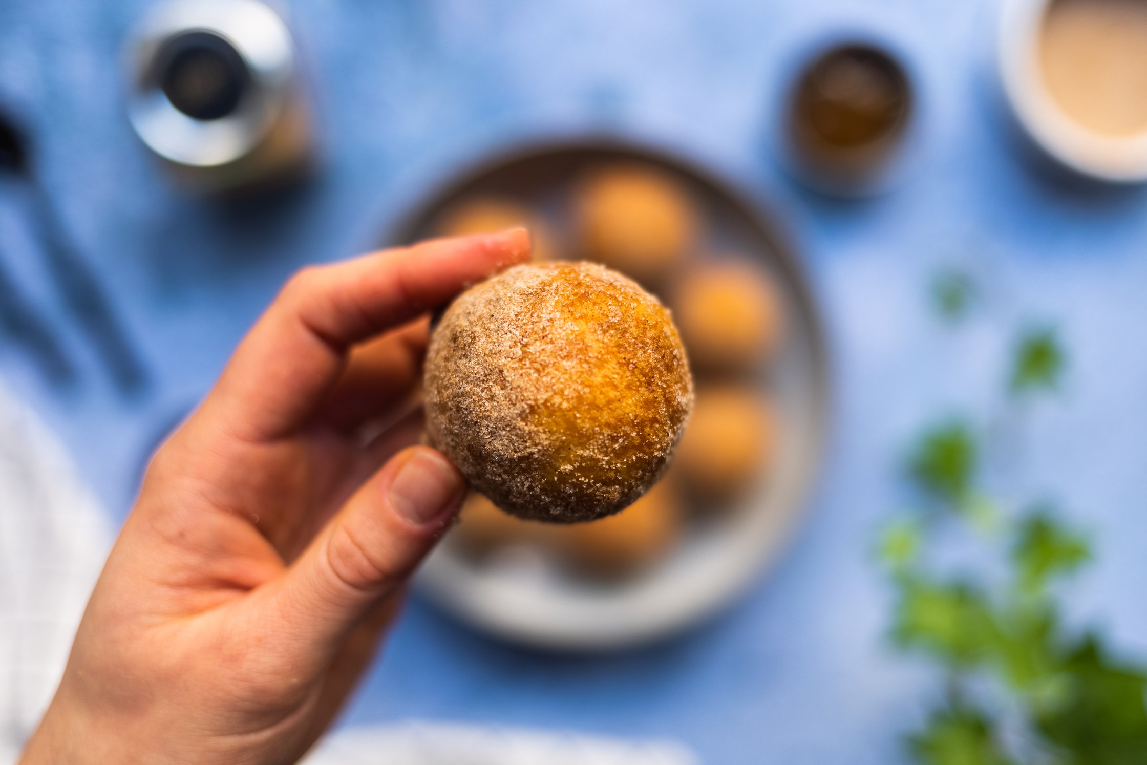 vegane Quarkbällchen Nahaufnahme