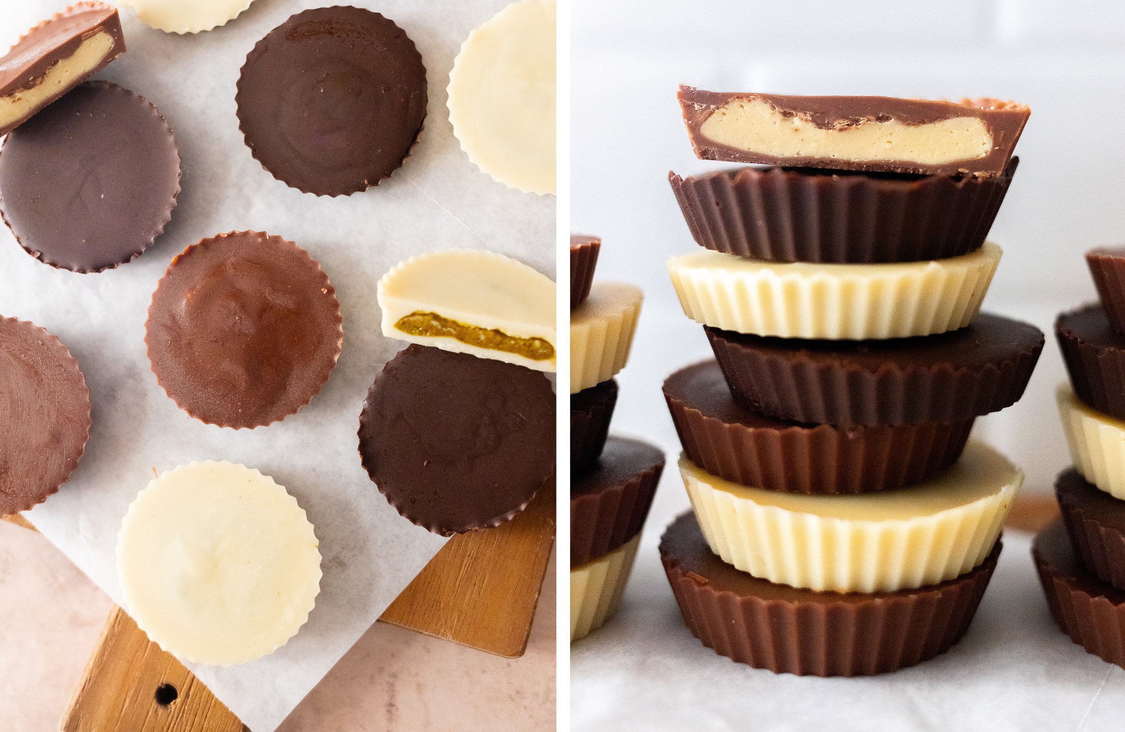 vegane nussbutter cups von oben