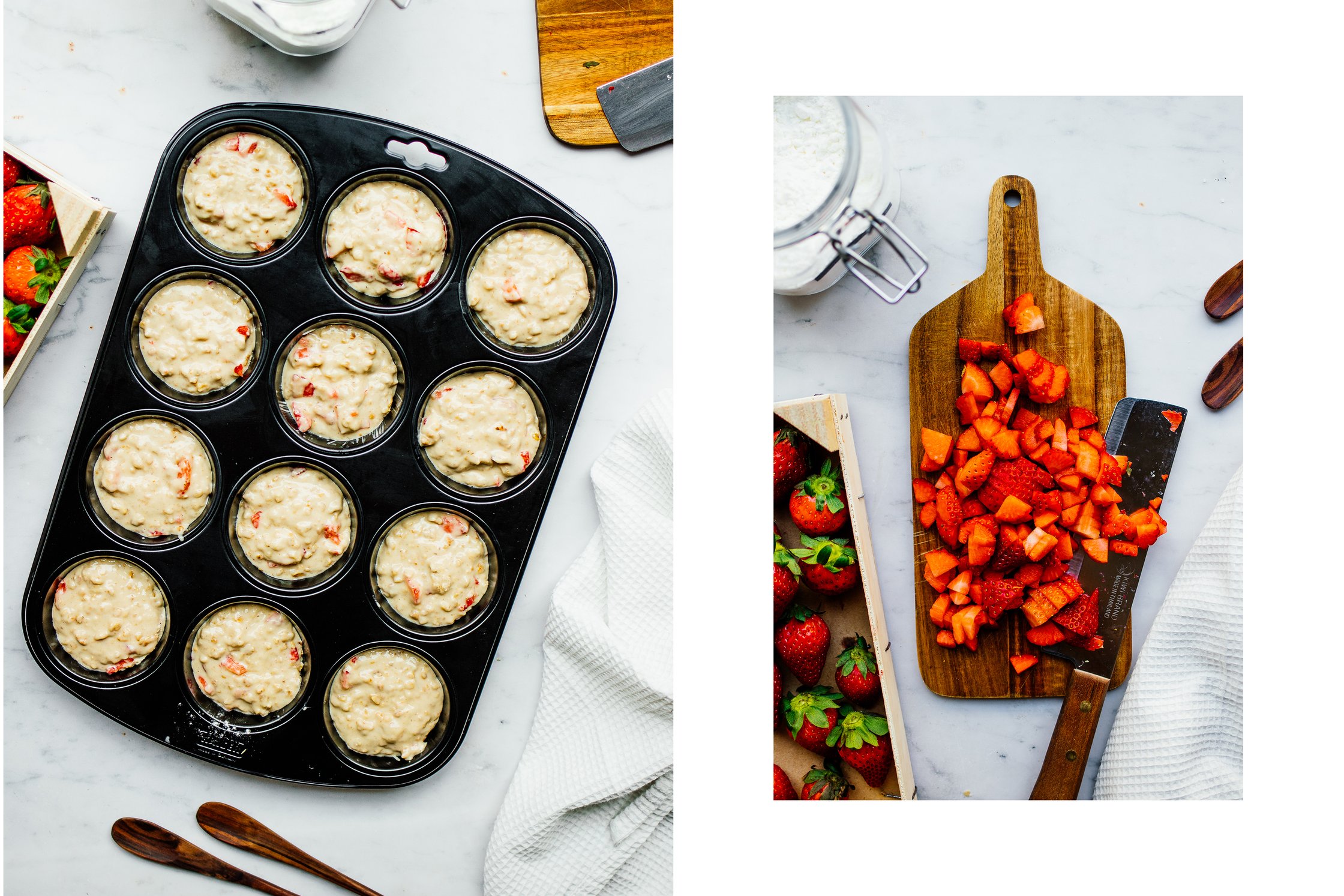 vegan muffin batter with a muffin tin