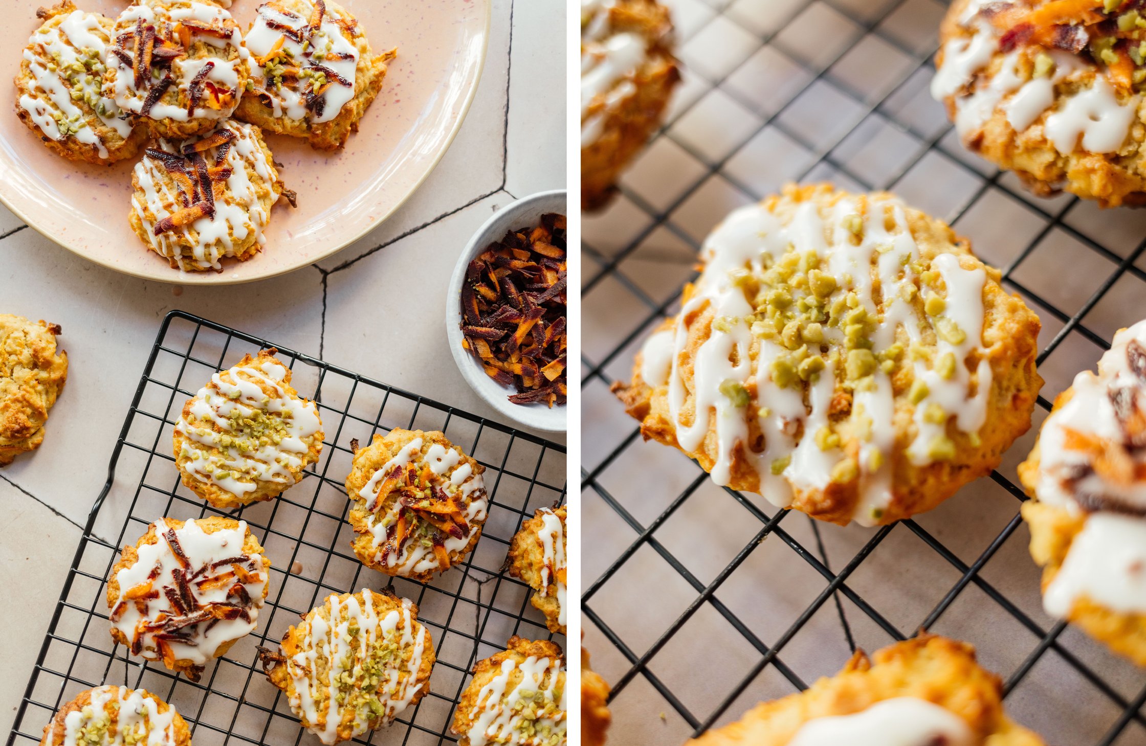 decorated vegan carrot cake cookies