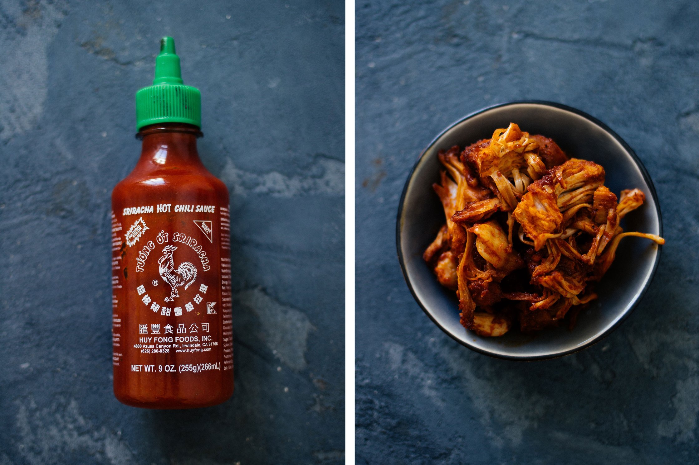 Sriracha mit Jackfrucht