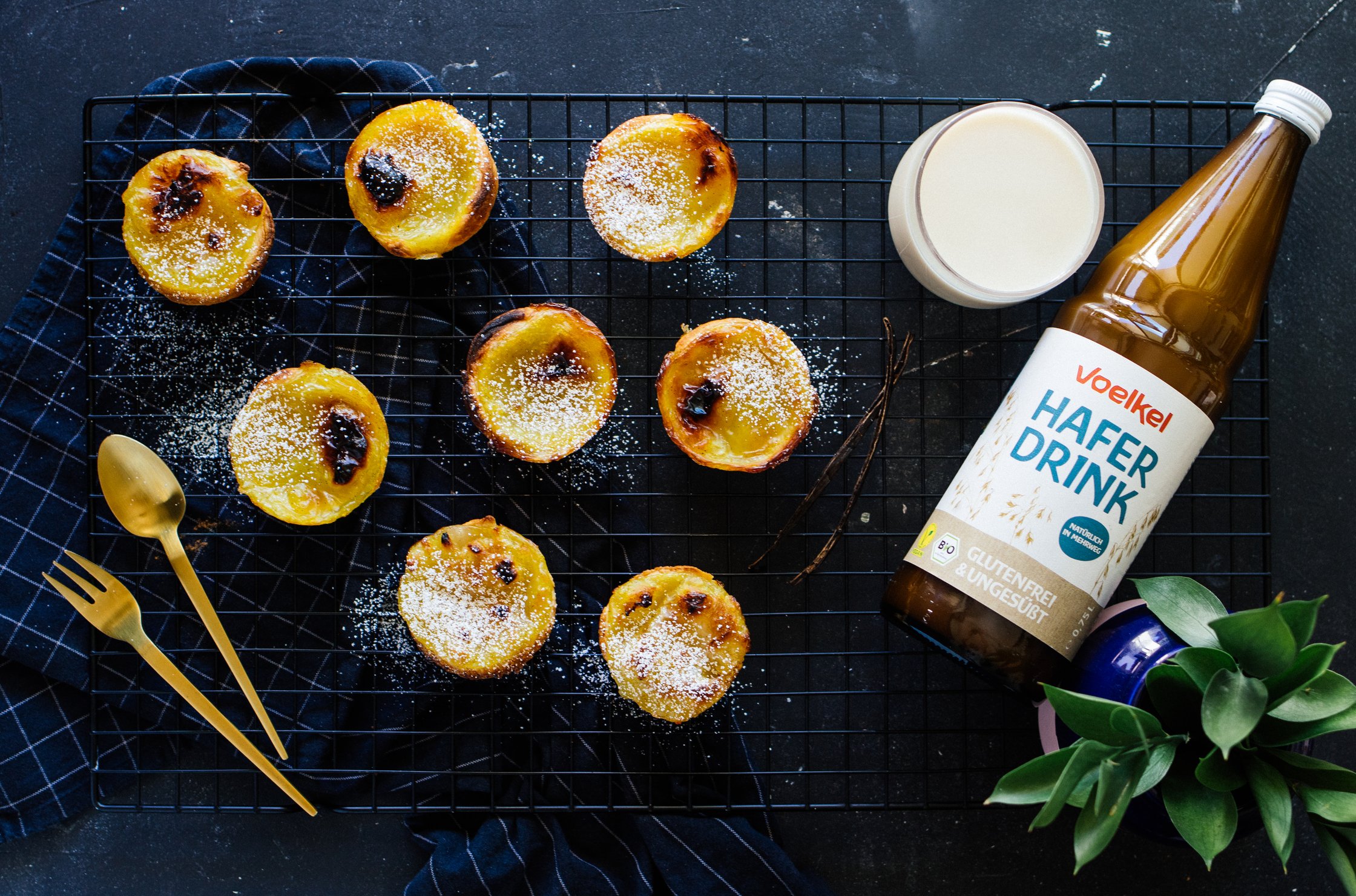 vegane pastel de nata mit hafermilch