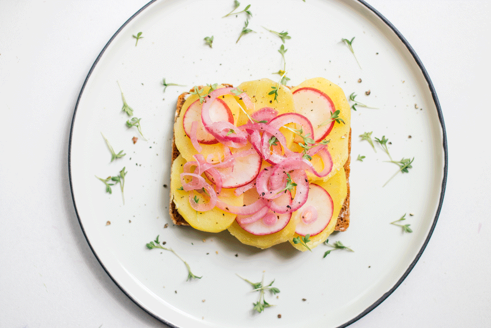 different topped vegan smorrebrod