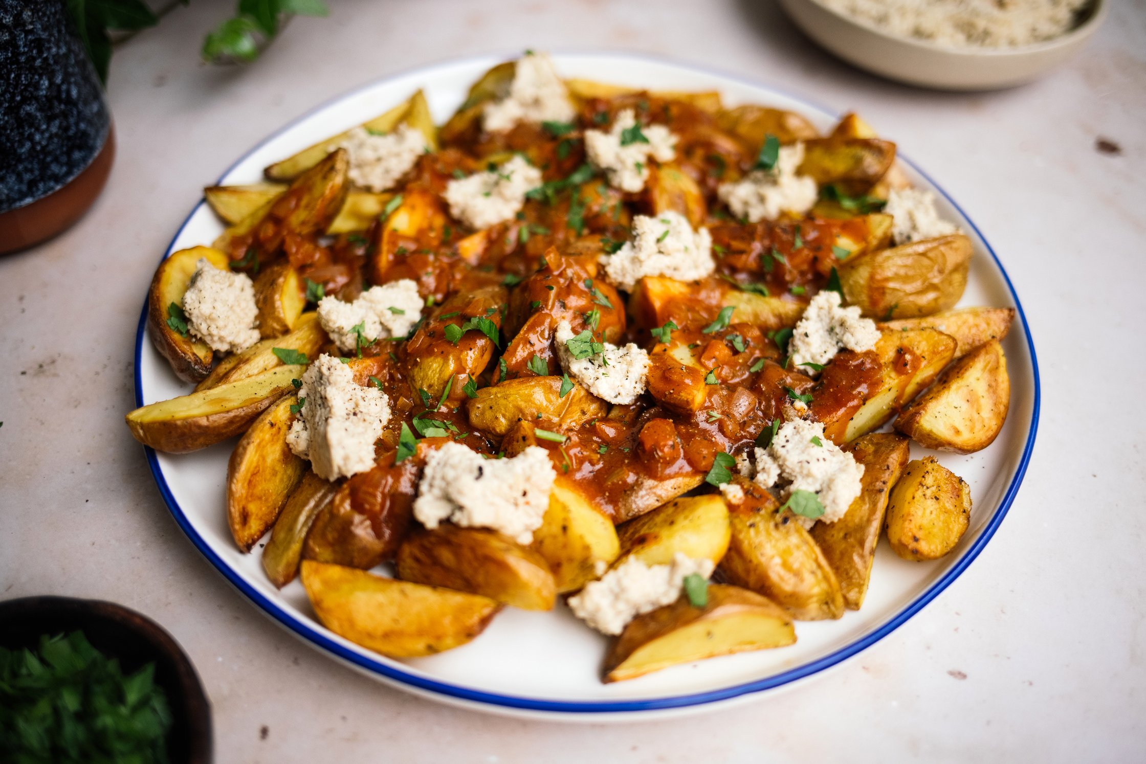 vegan poutine on a plate