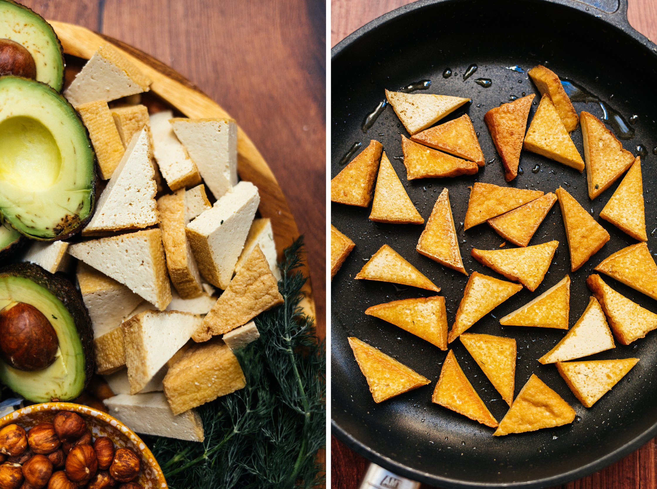 pan frying baked tofu