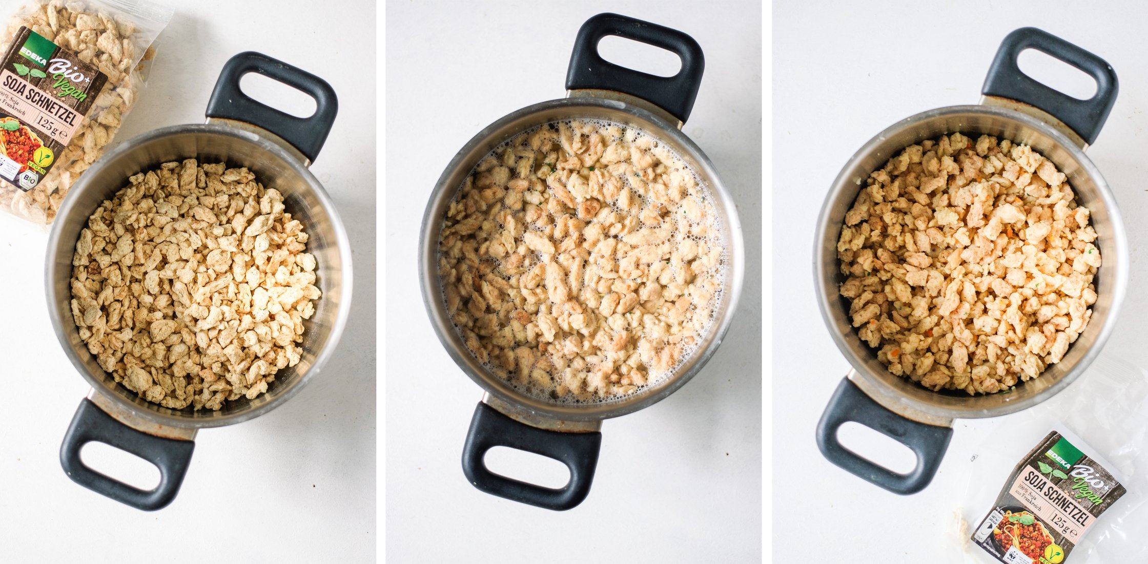 soaking textured soy protein for vegan chili sin carne