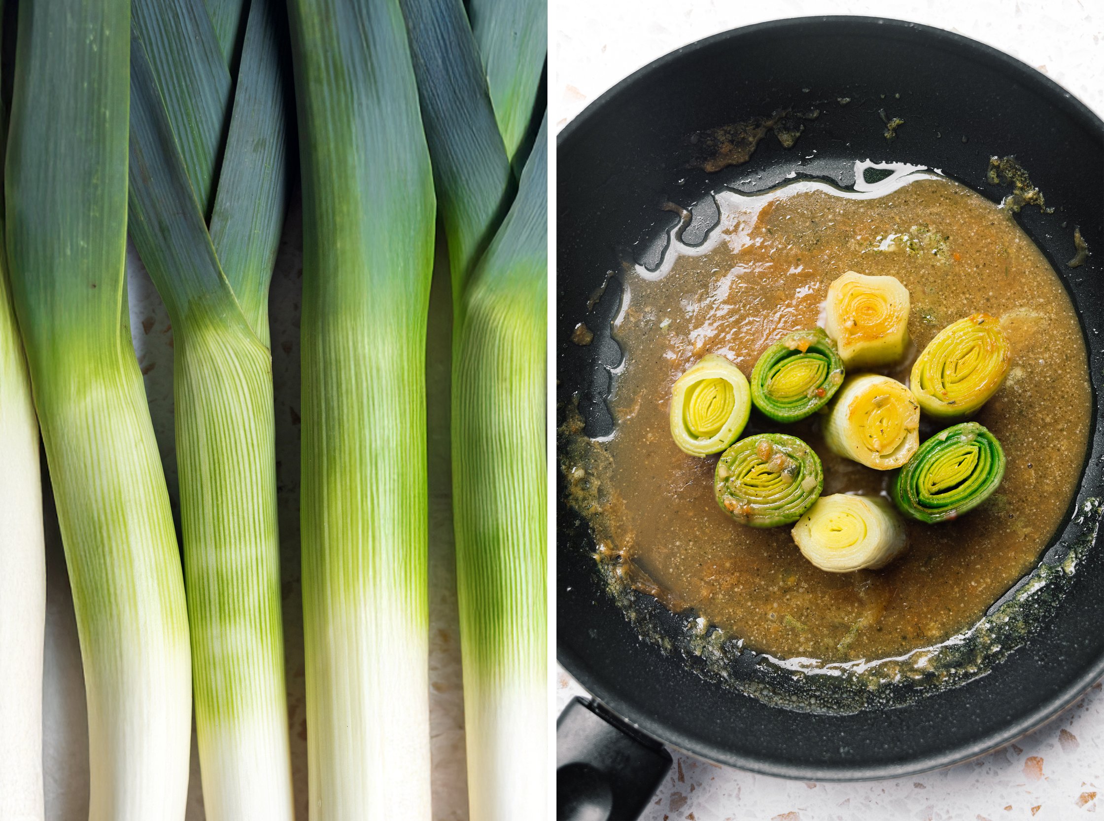 lauch mit miso in der pfanne zubereiten