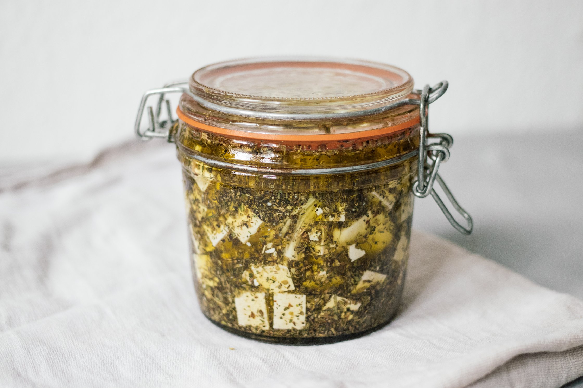 vegan feta tofu cheese is done