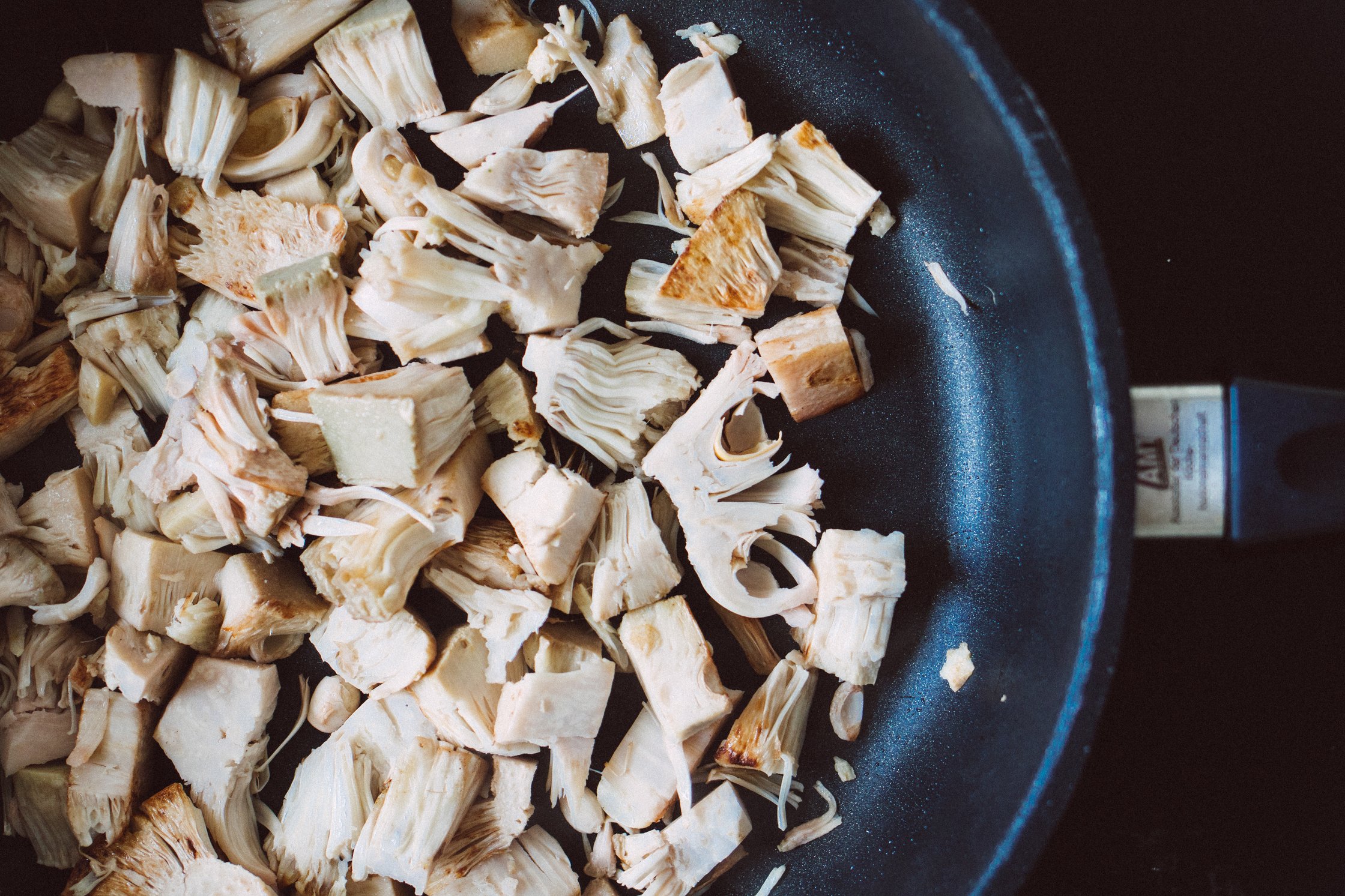 jackfruit in a frying pan