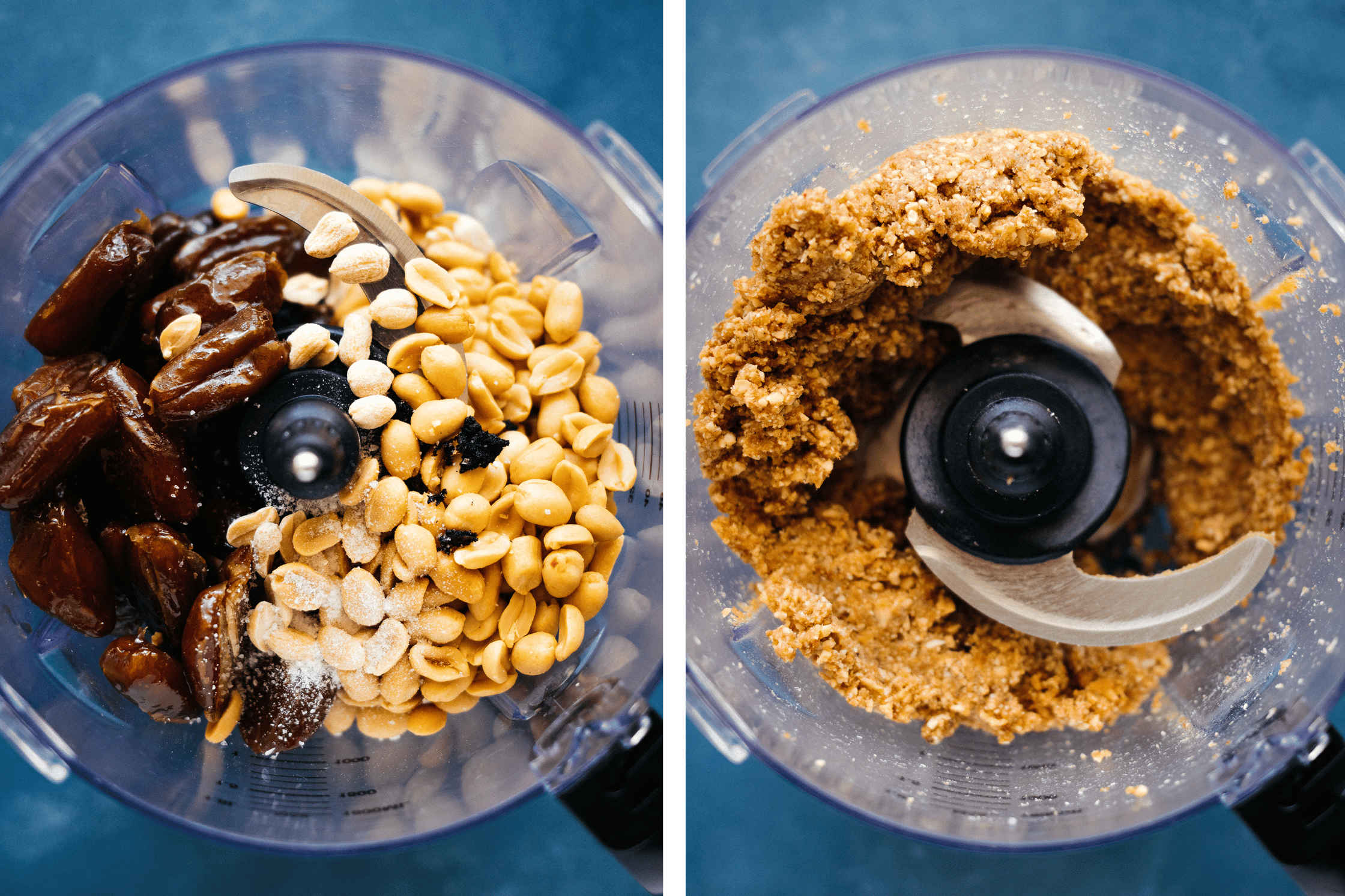 energy balls before and after mixing
