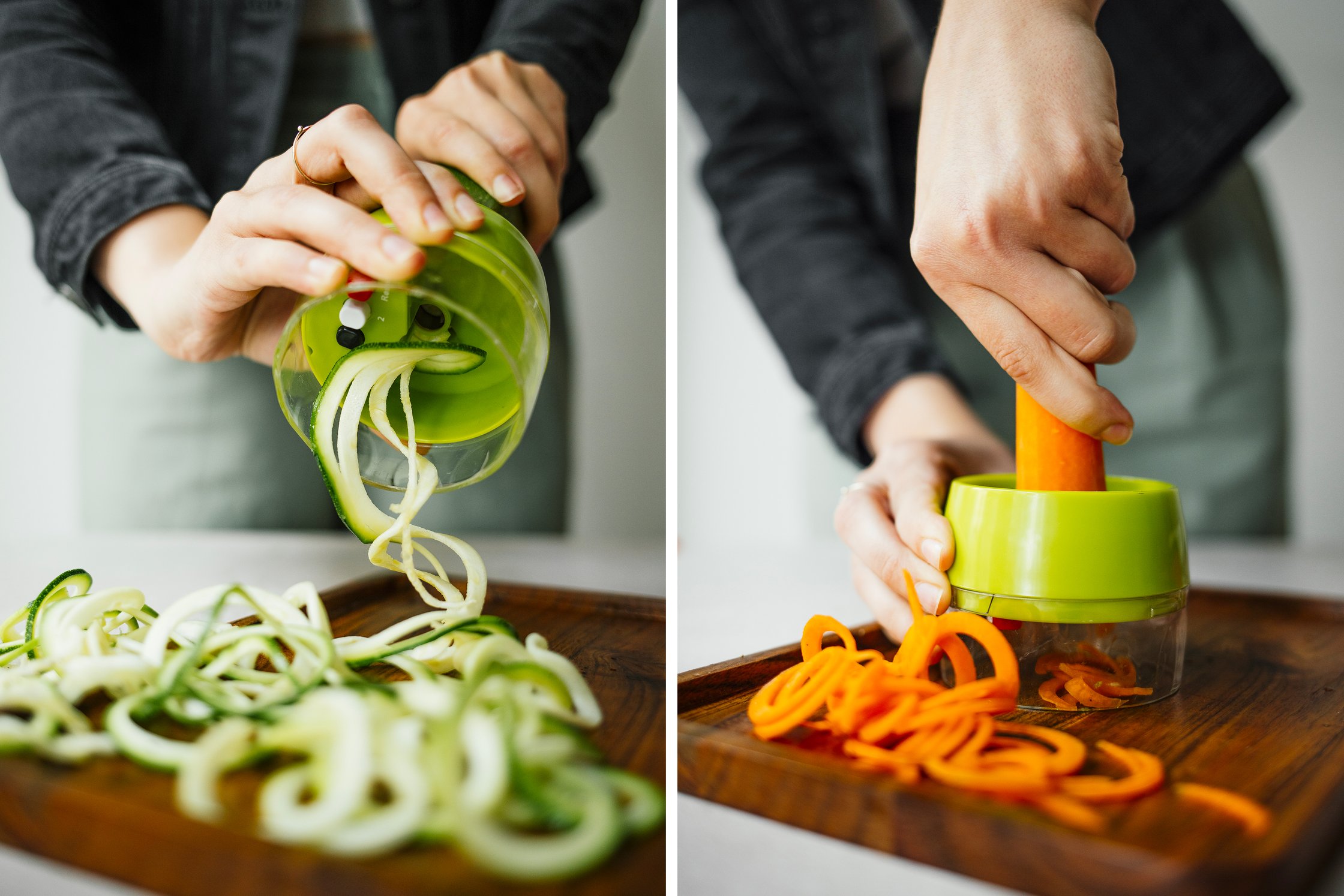 Zoodles werden zubereitet