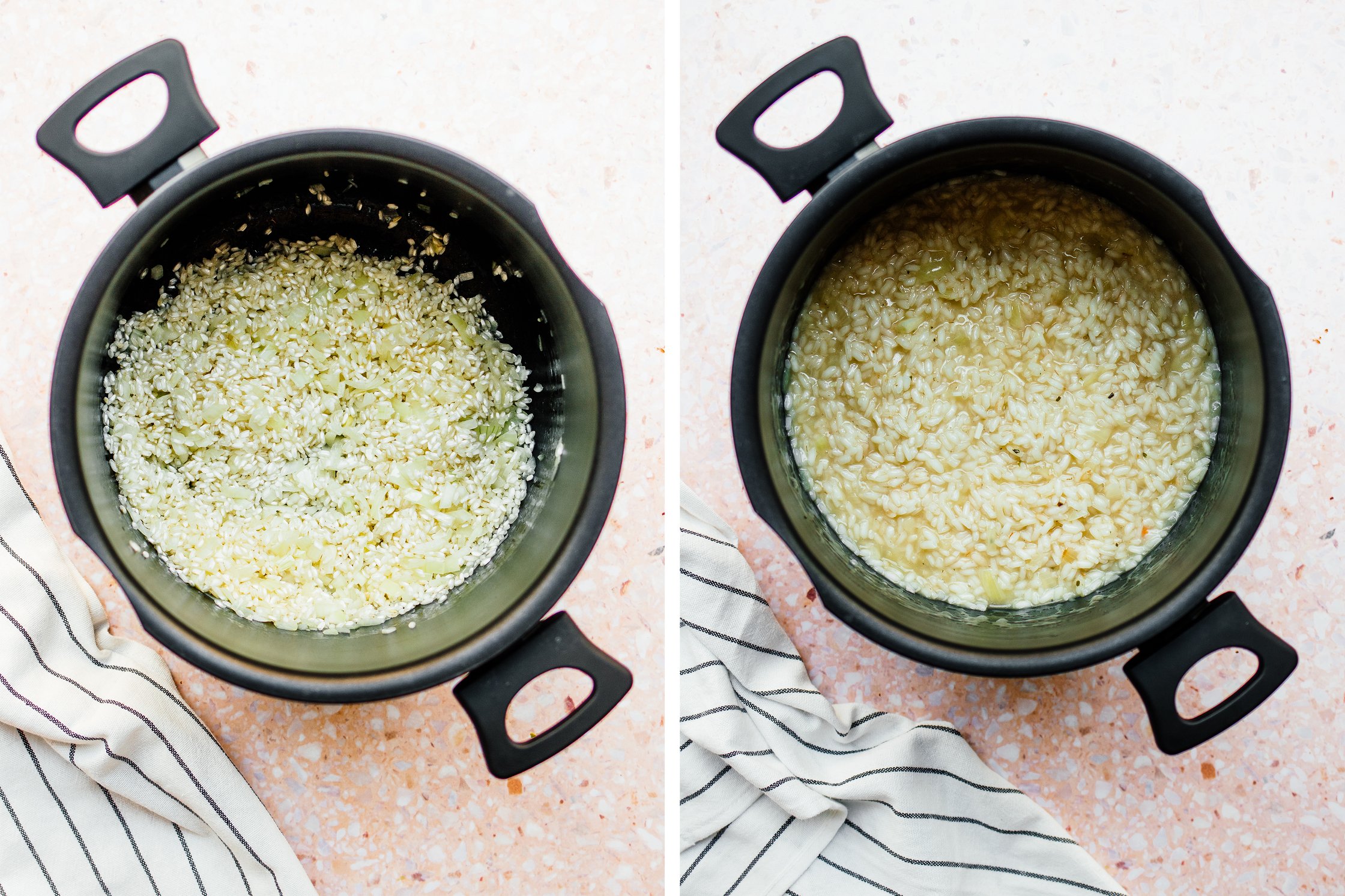 vegan risotto rice in a pot