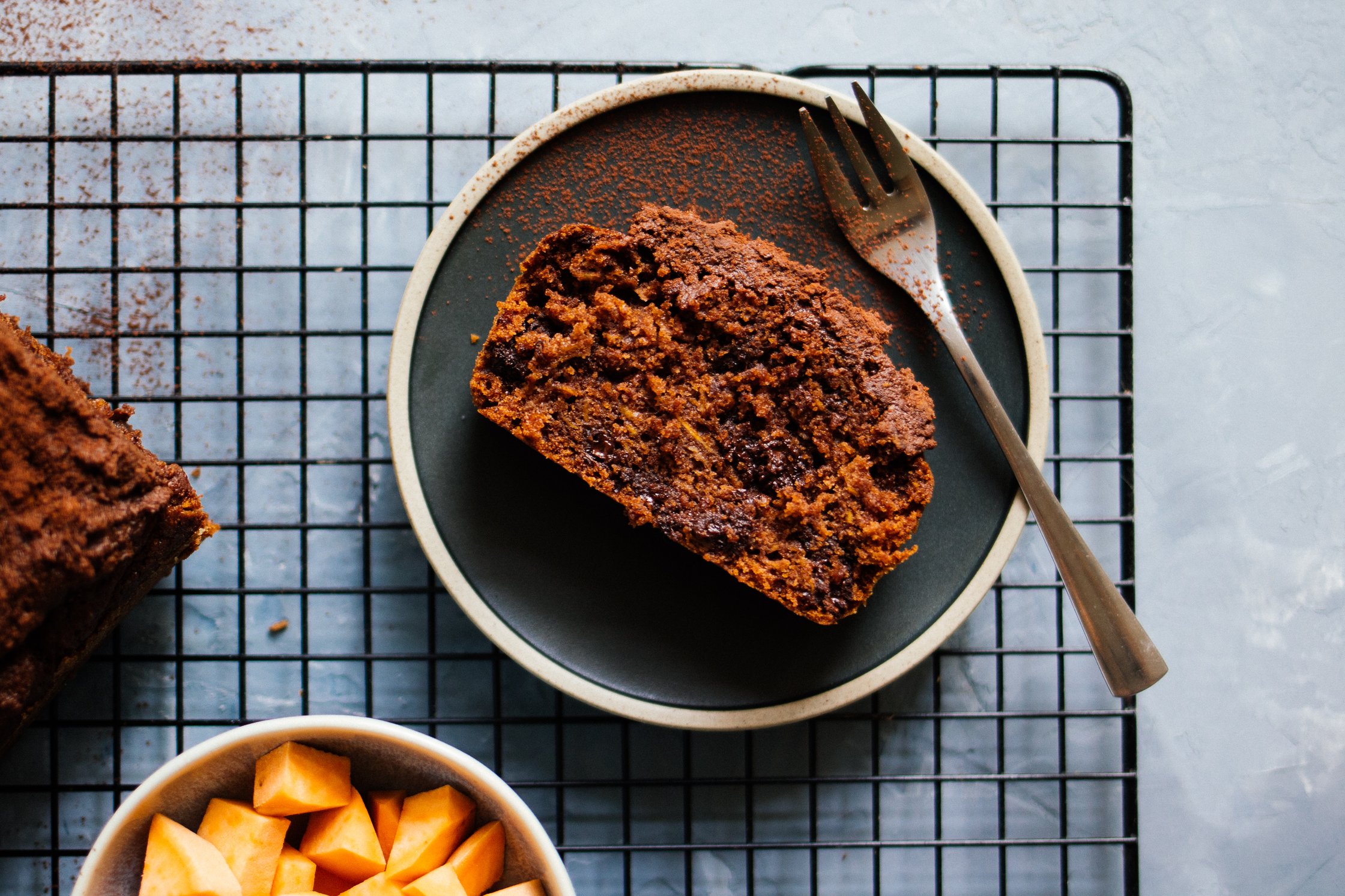 a piece of vegan chocolate cake on a plate