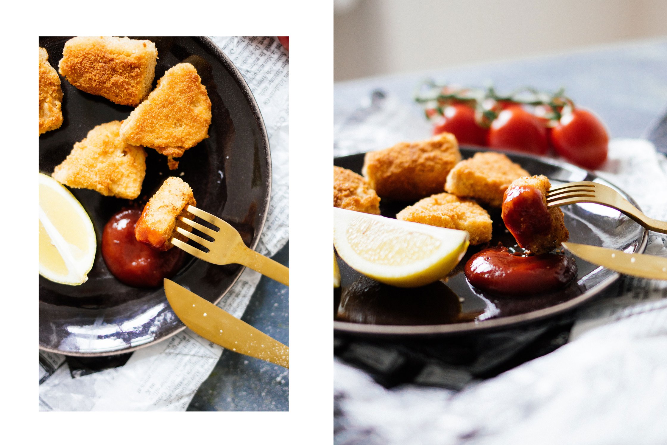 vegan nuggets on a plate