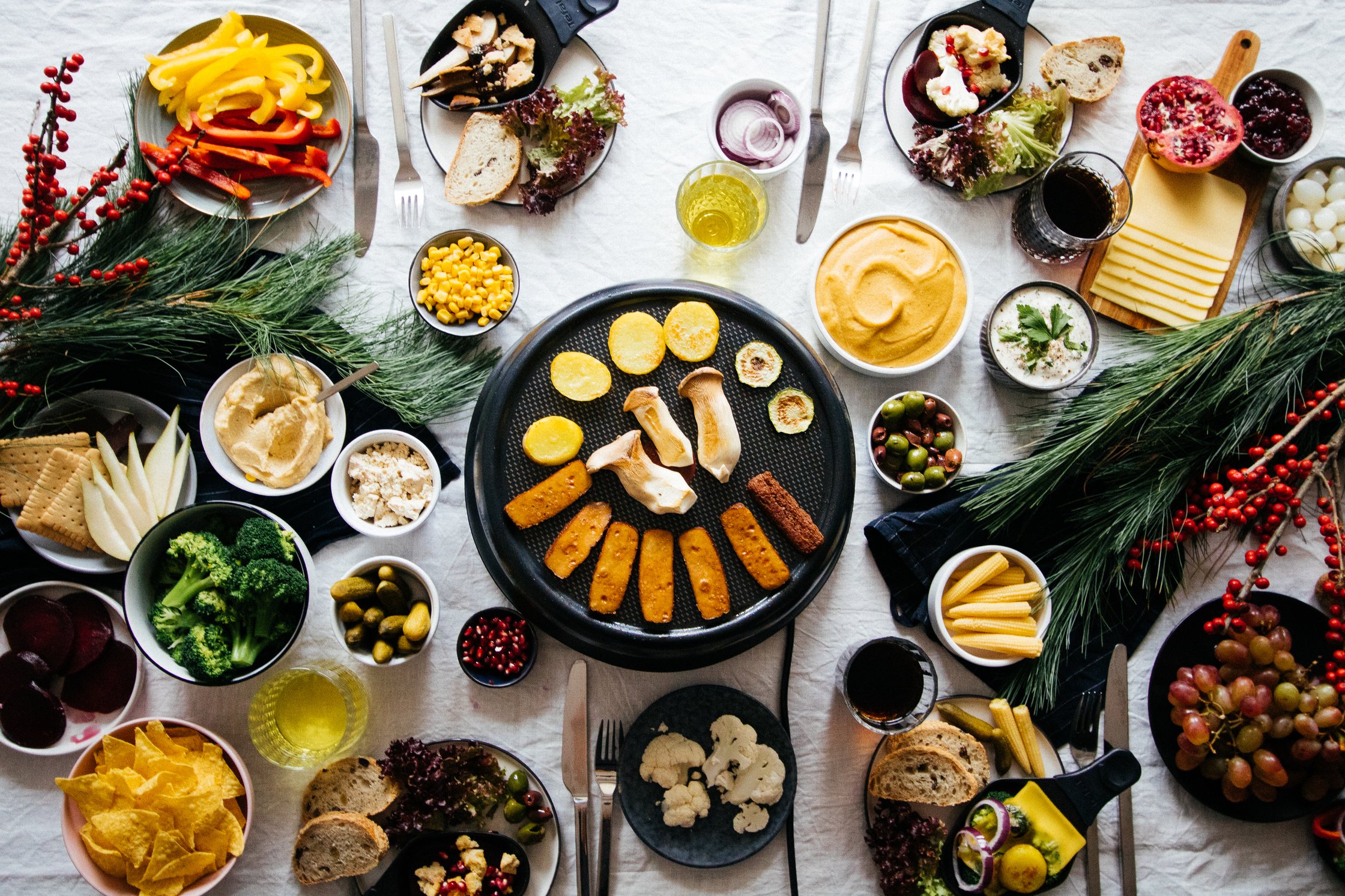 serving vegan raclette