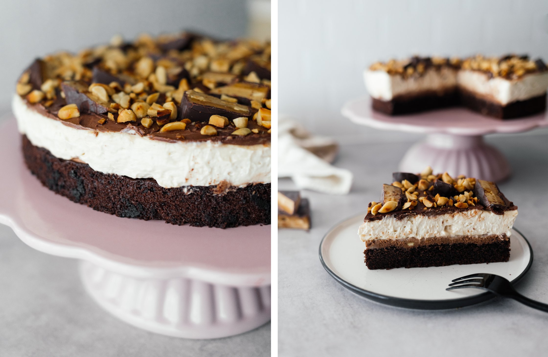 vegane Snickers-Torte