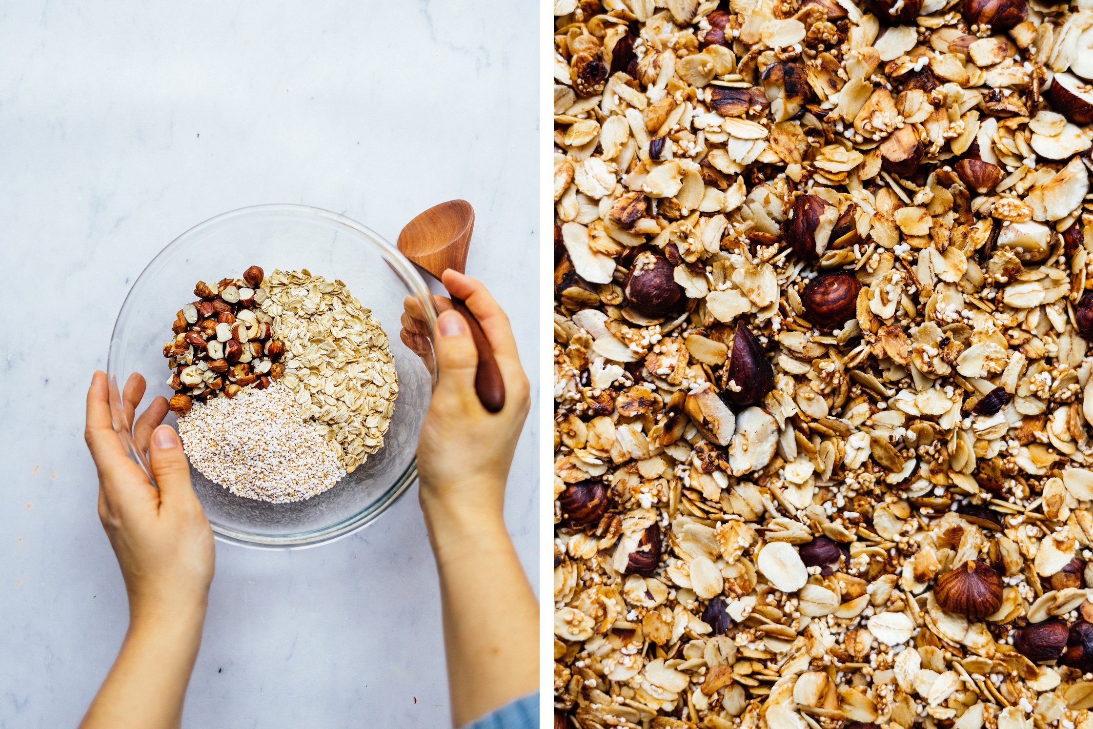 preparing vegan granola