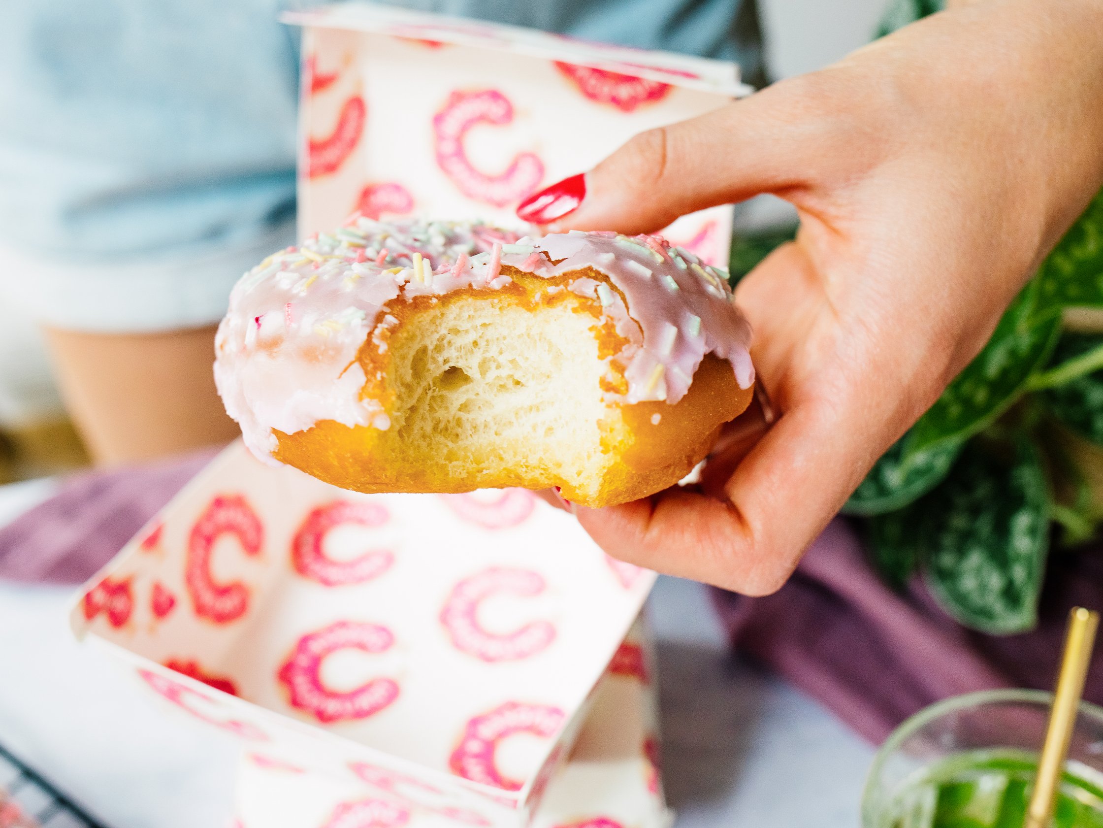 vegan homemade donuts in a box