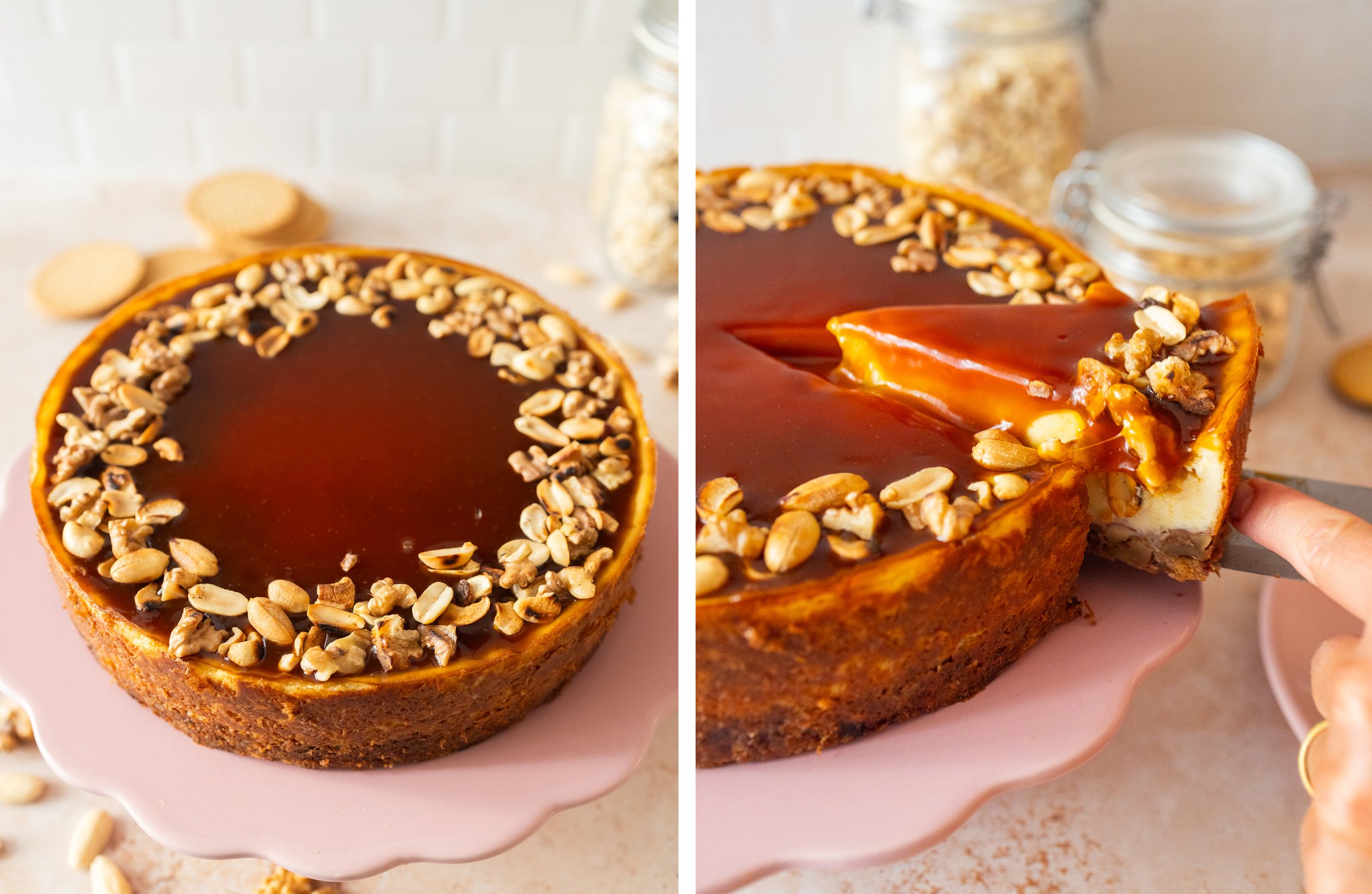 Der fertige Kuchen kann nun angeschnitten werden.