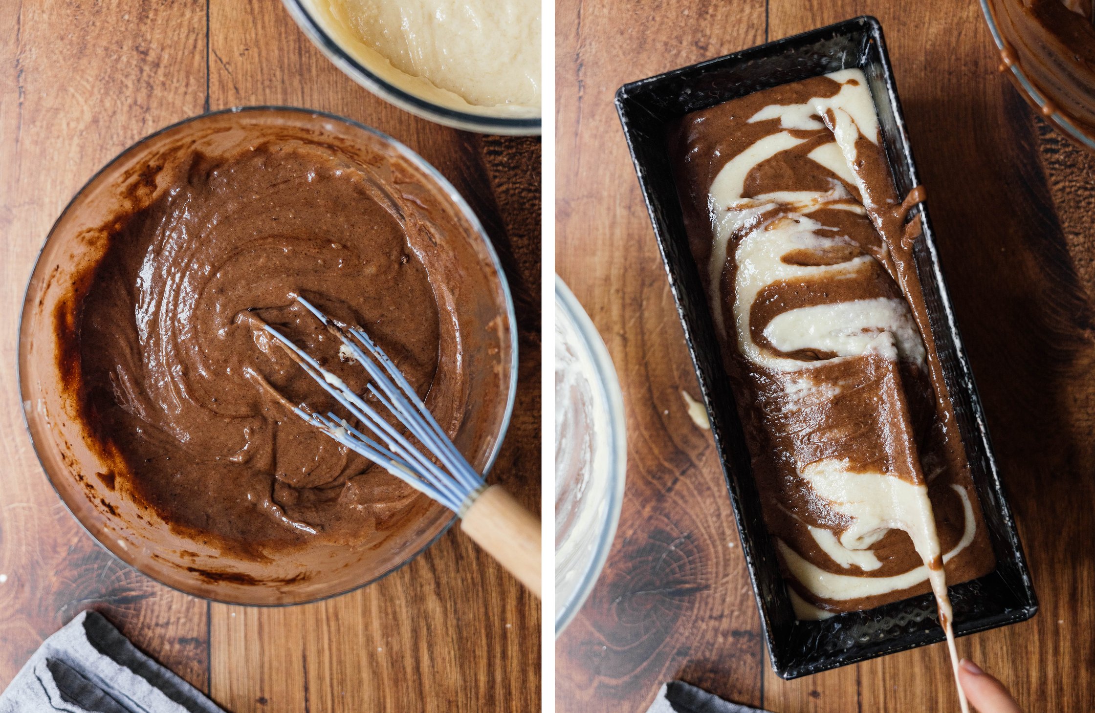 dough for vegan marble cake