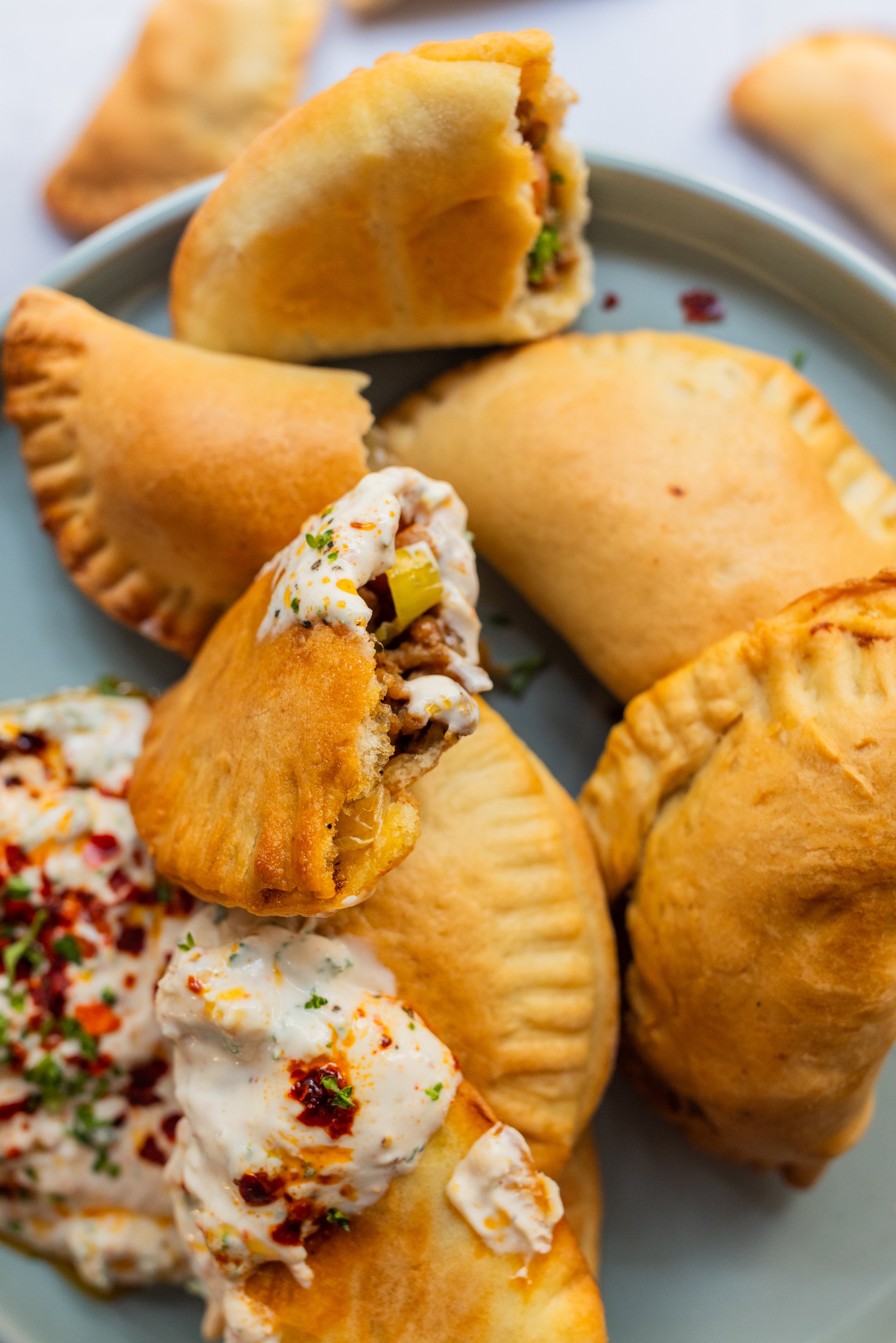 Here we see open pierogi.