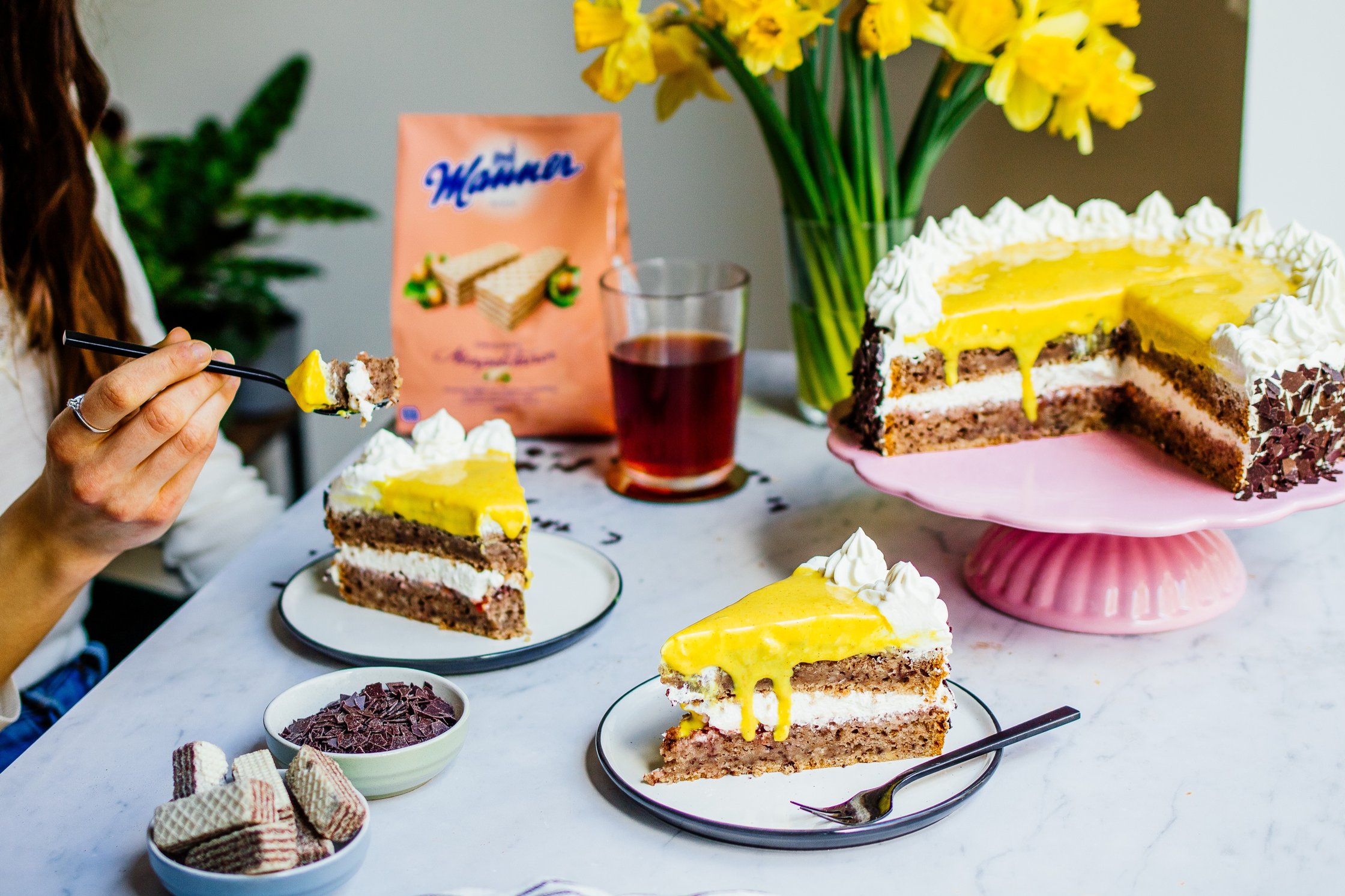 vegane Eierlikörtorte mit Manner