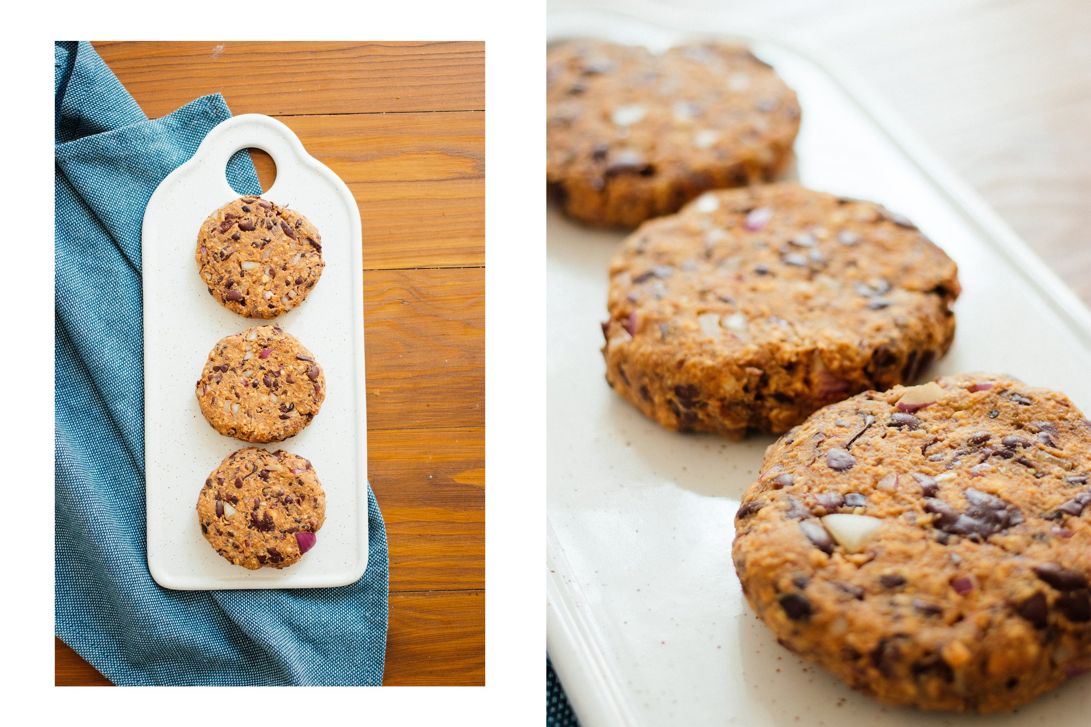 vegane Black-Bean-Patties vor dem Anbraten