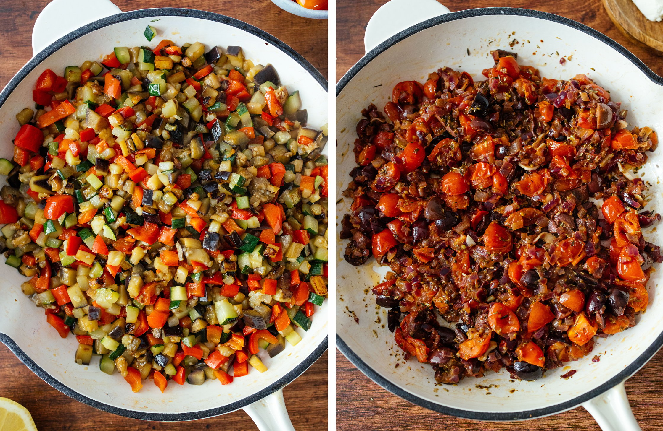 Ratatouille in einer Pfanne zubereiten