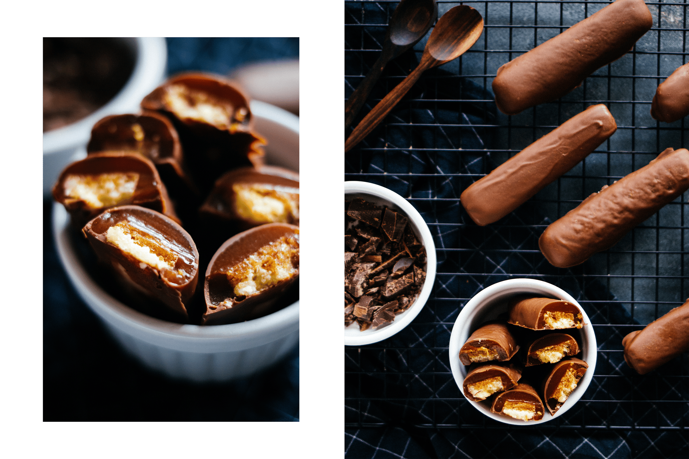 vegan twix with shortcrust pastry and homemade caramel