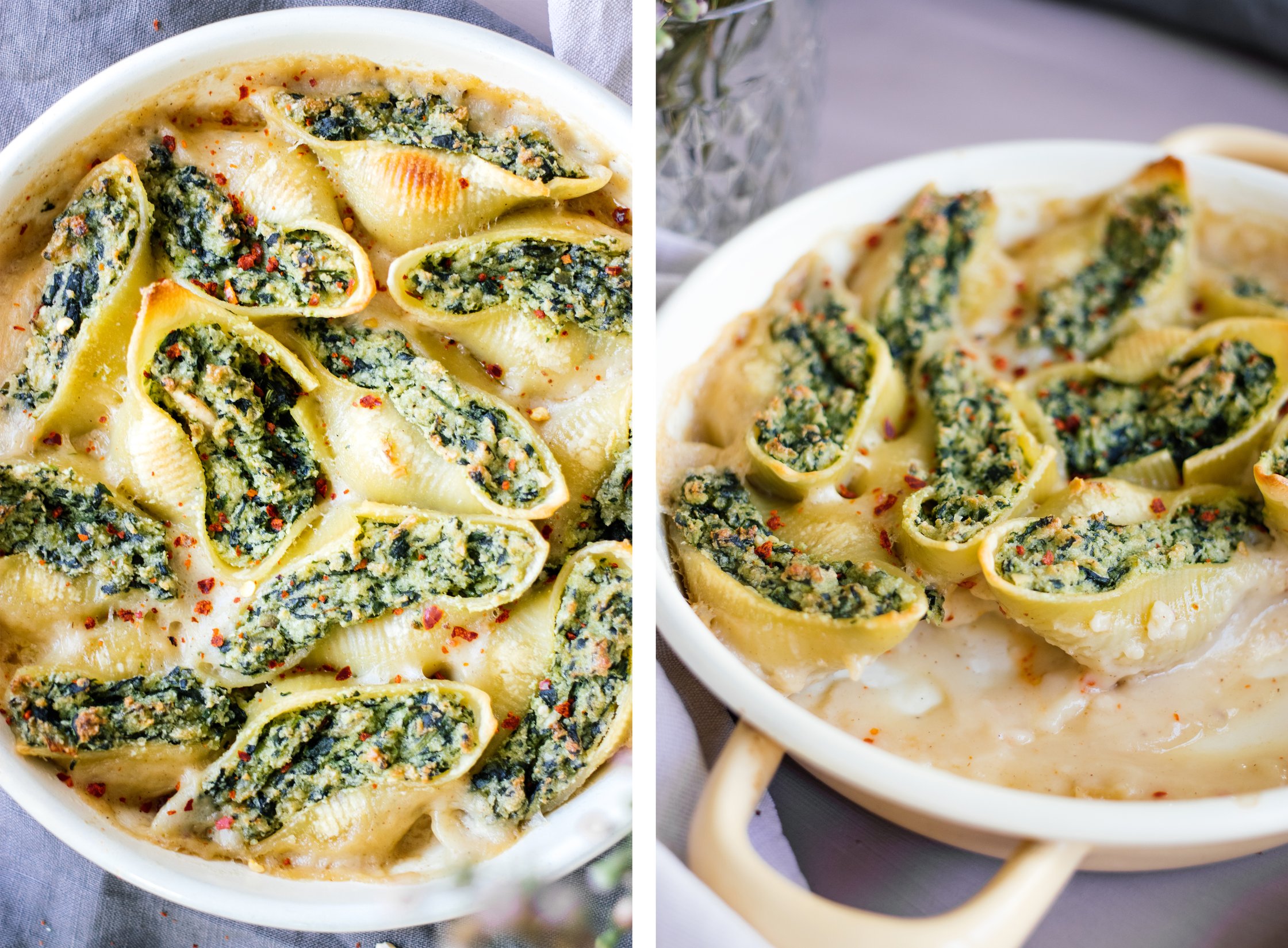 vegane muschelnudeln sind fertig