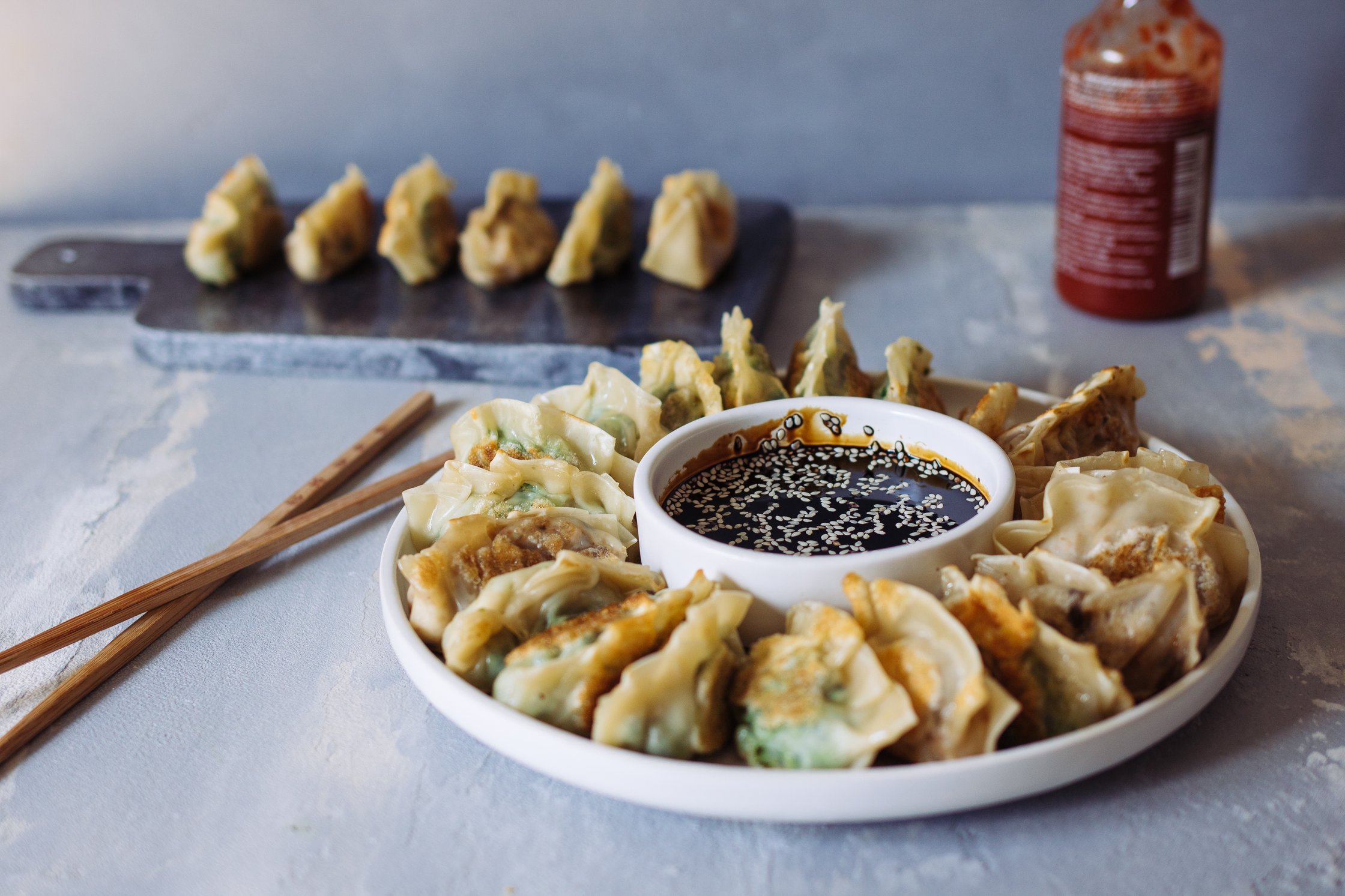 Gyozas on a plate