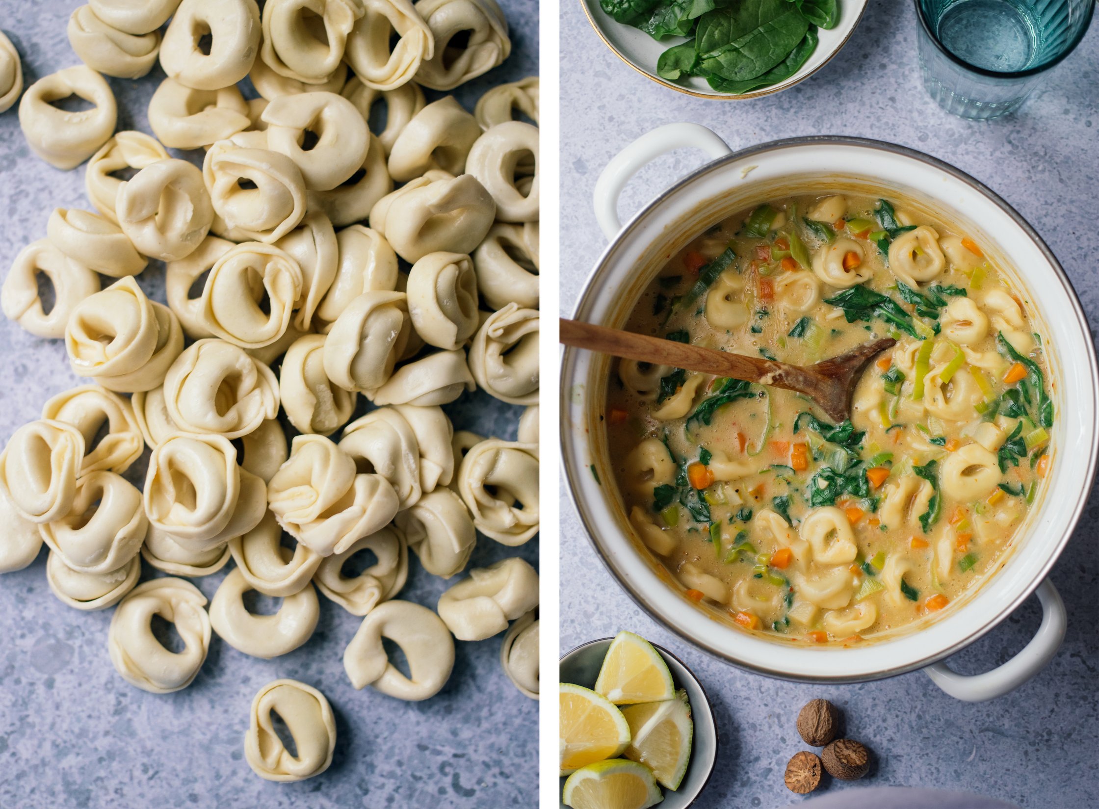 vegane tortellini vor dem kochen