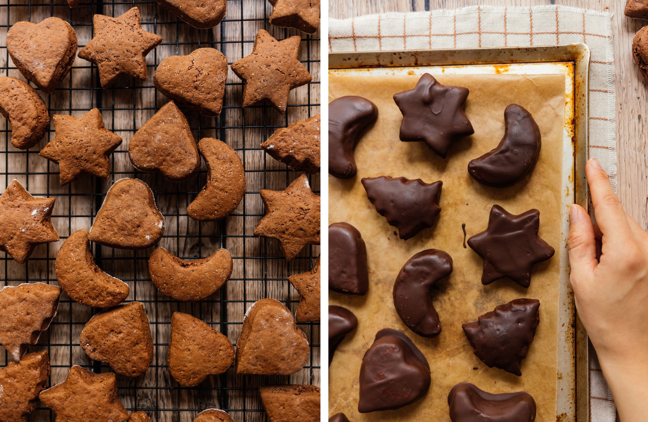 Vegane Lebkuchen mit und ohne Schokolade