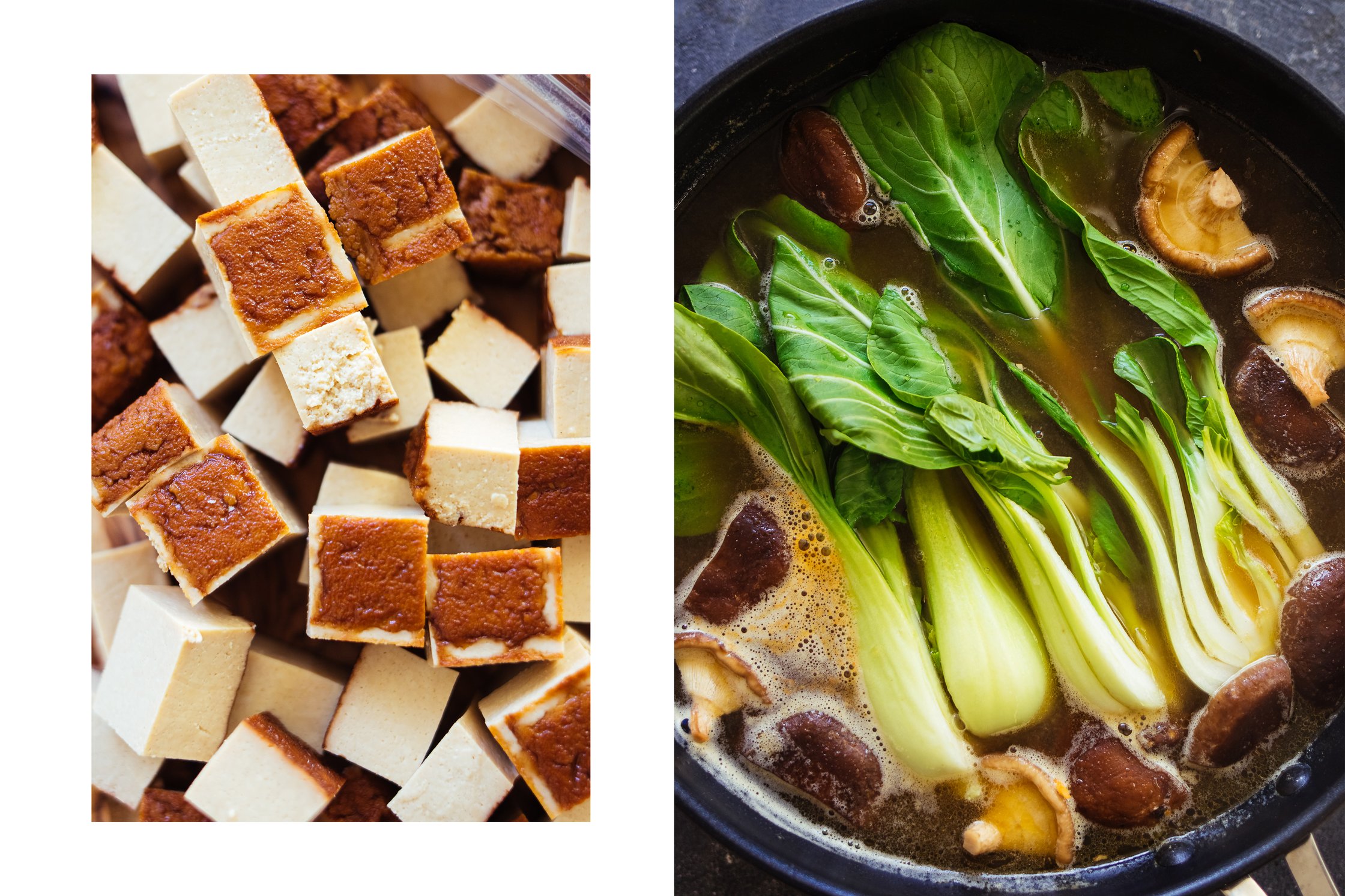 vegan ramen soup in a pot