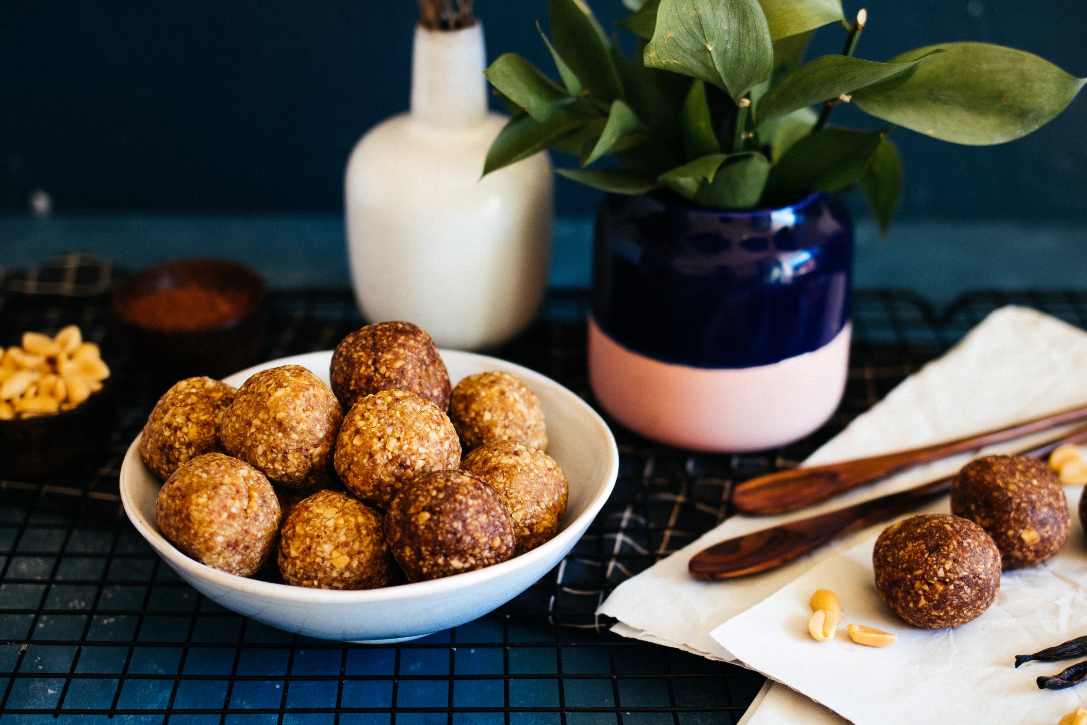 vegan snickers energy balls