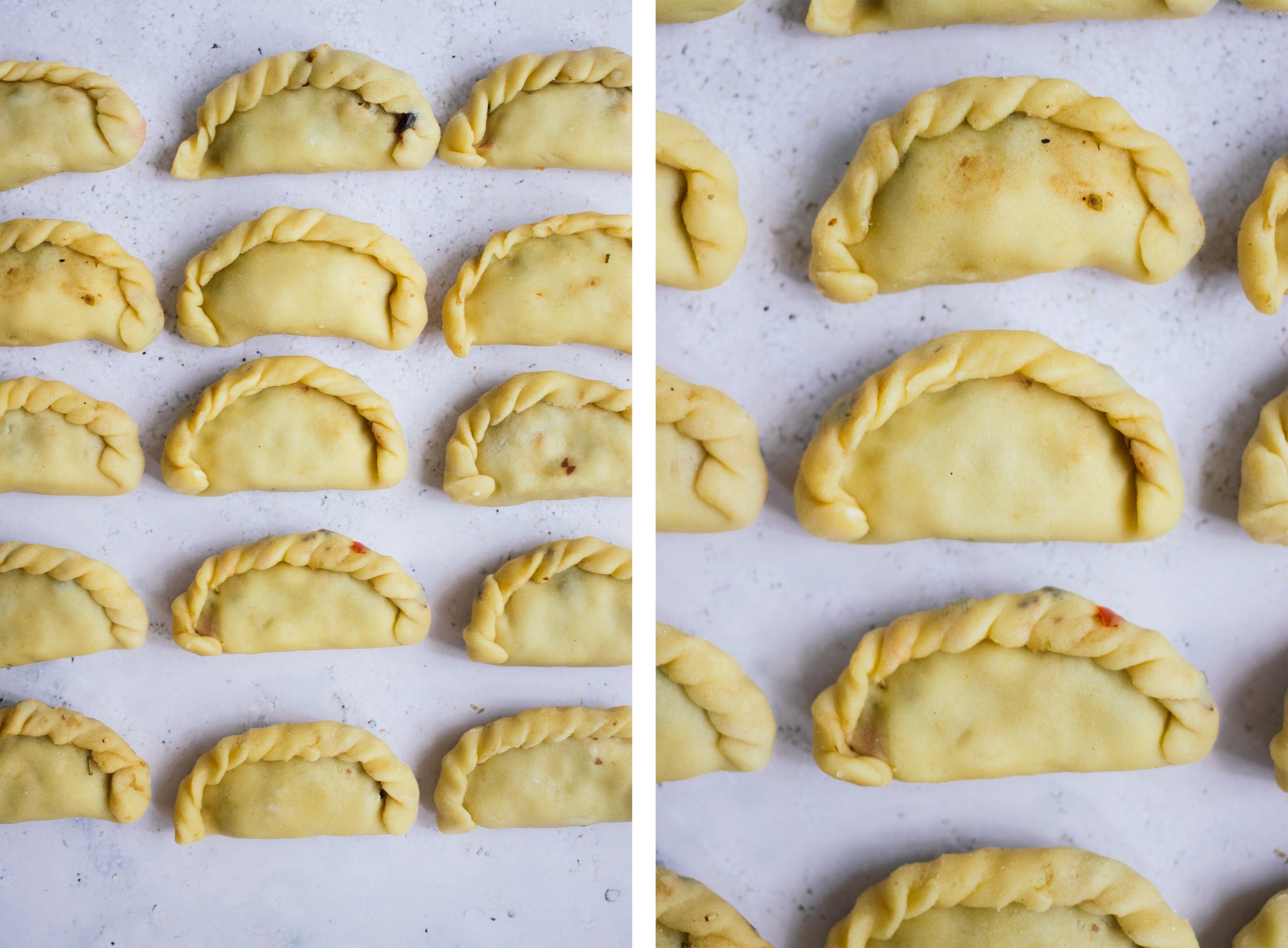 vegan empanadas before deep frying