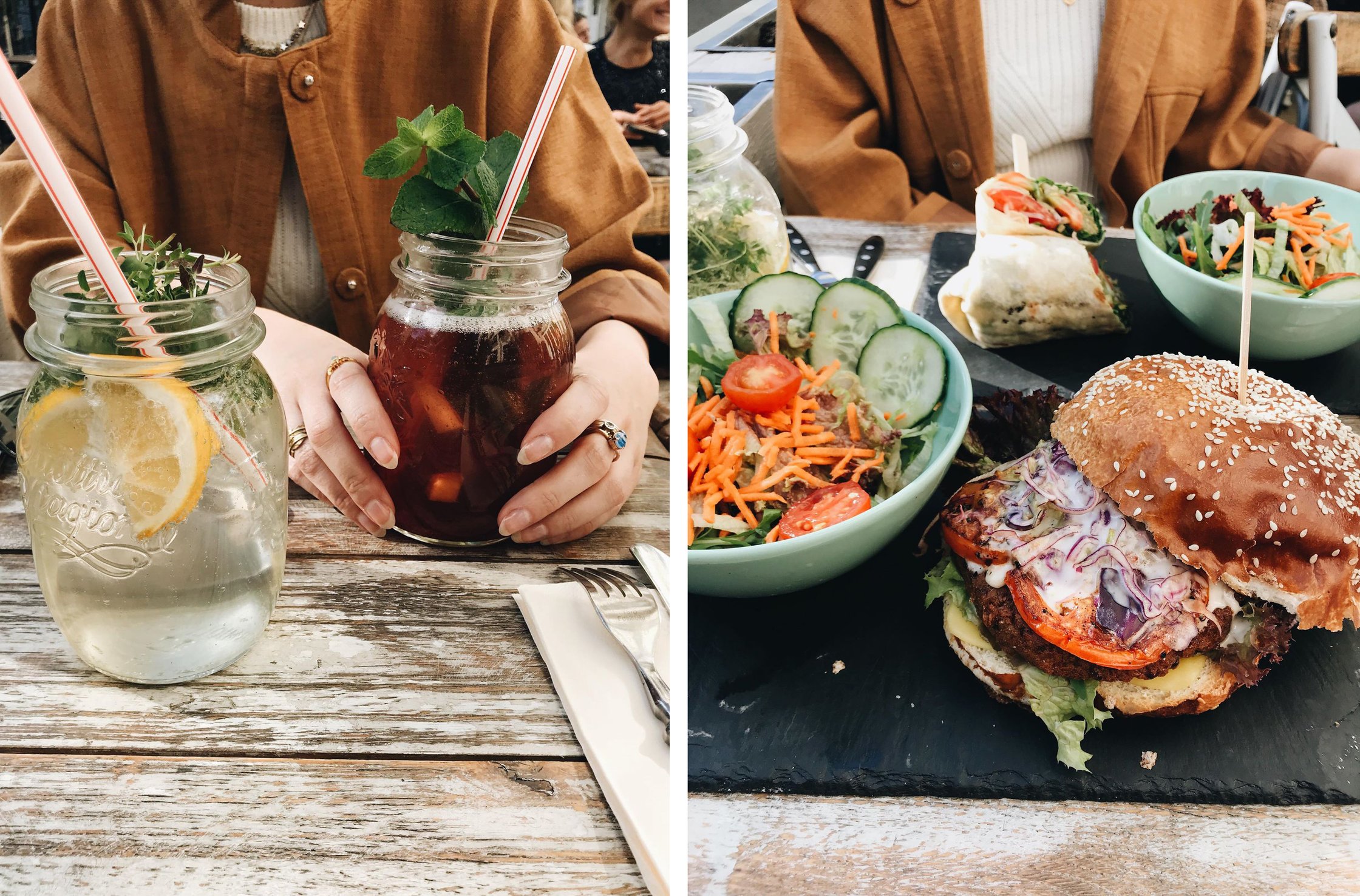 vegan burger at veggies in vienna